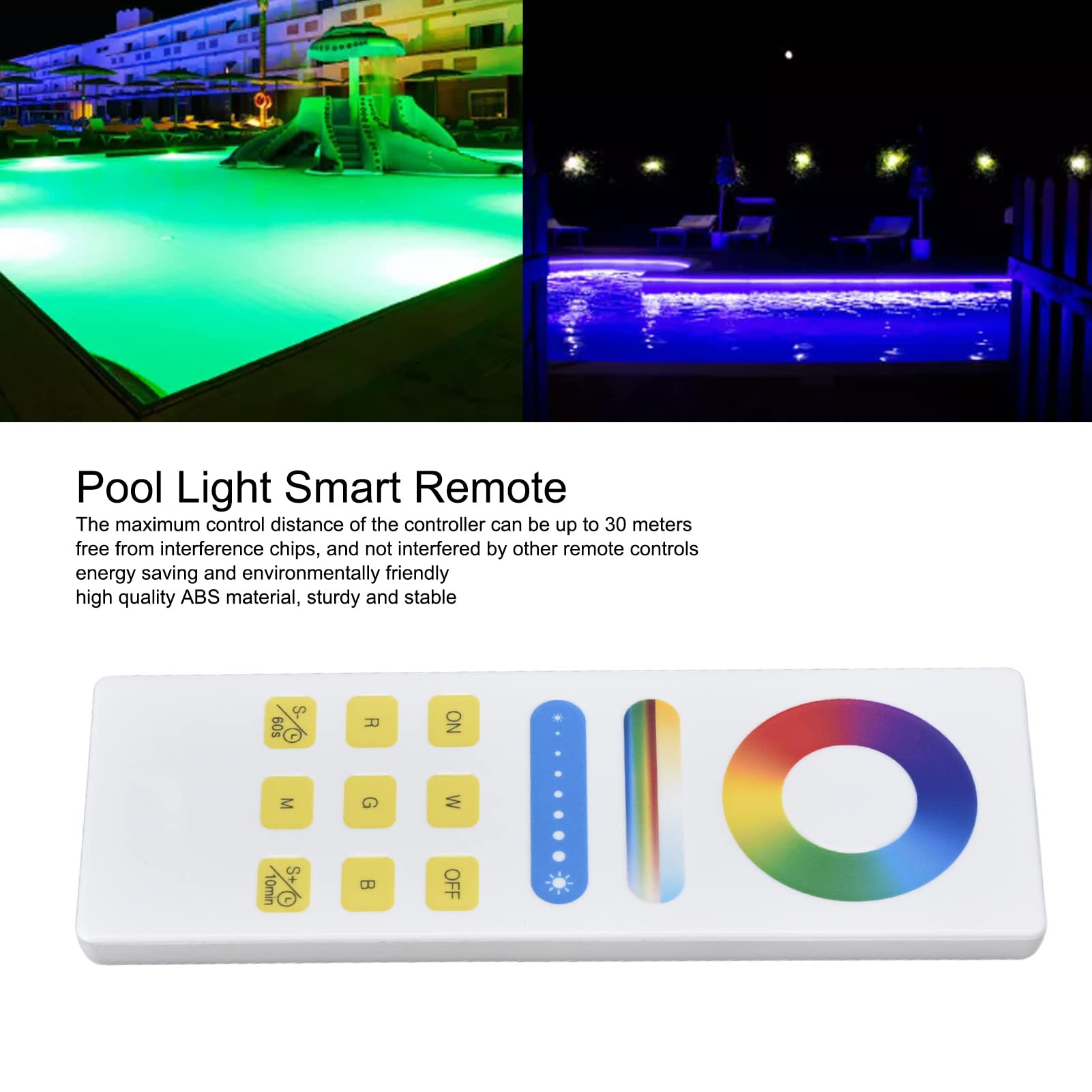 Hyuduo Telecomando Luce Subacquea, Controller Luce Piscina App WiFi 2.4G, 160000 Colori, luminosità Musica Fai da Te Sveglia per Dormire, da 1 a 30 Luci per Piscine Spa Lampade Subacquee