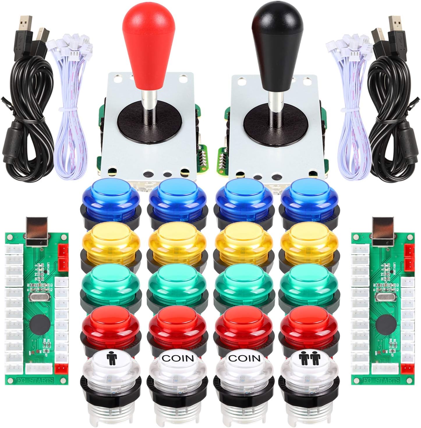 Arcade Game Kit USB Encoder mit geringer Verzögerung PC Joystick DIY ...