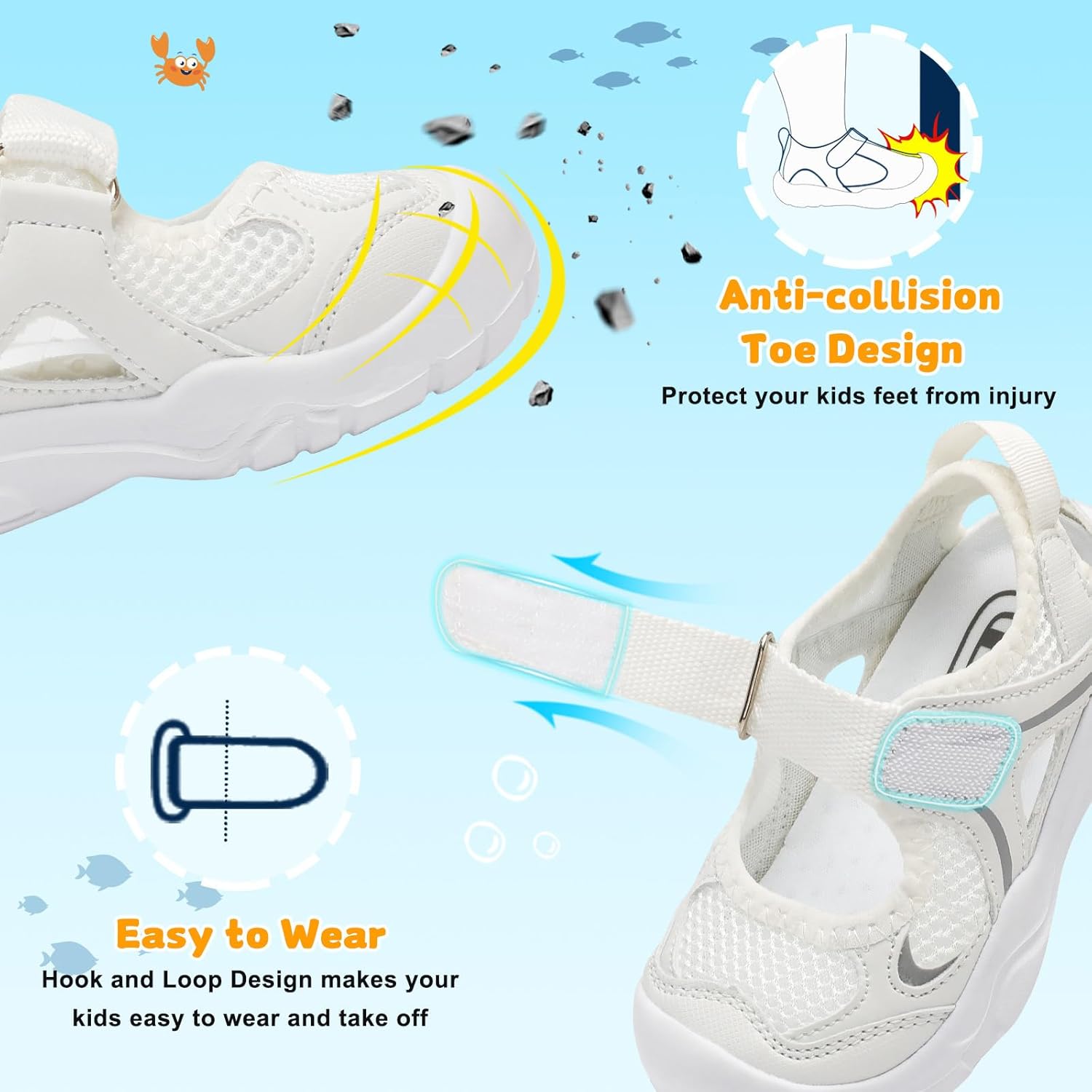 JOINFREE Toddler Sandals Girls Boys Wide Barefoot Water Sandals Lightweight Summer Water Shoes Quick-Dry Non-slip Aqua Athletic Sneakers for Beach Swim Pool - Image 4