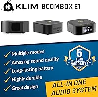 Vista 2 de KLIM Boombox E1 - Reproductor de CD portátil con subwoofer - Bajo extra, Bluetooth, radio FM, USB, AUX, MP3 - Batería recargable, modos con cable e