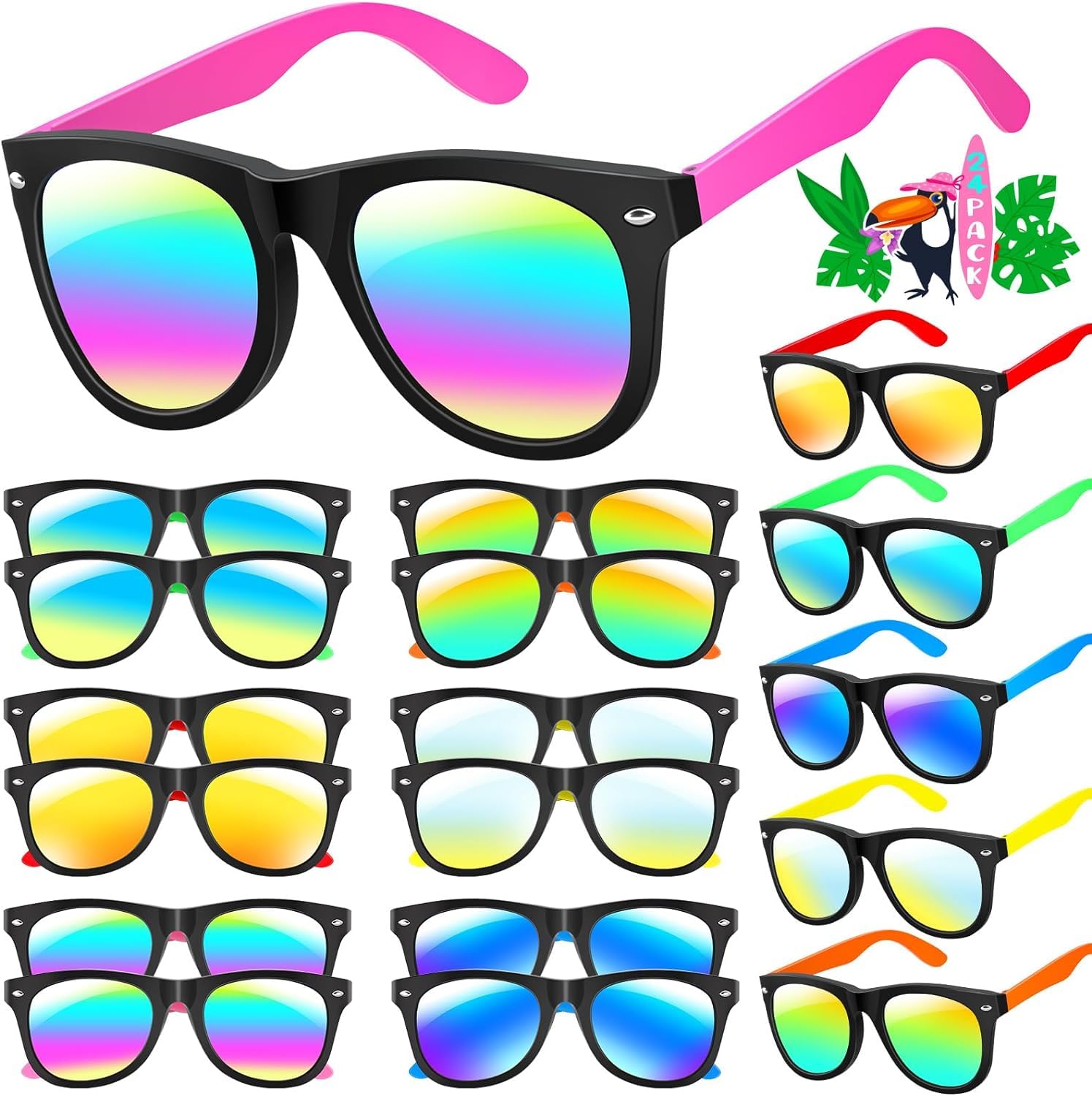 Kids Sunglasses Bulk, Neon Sunglasses Party Favors with UV400 Protection, Boys and Girls, Party Favor For Kids, Birthday Graduation Party Supplies, Beach, Pool Party Favors