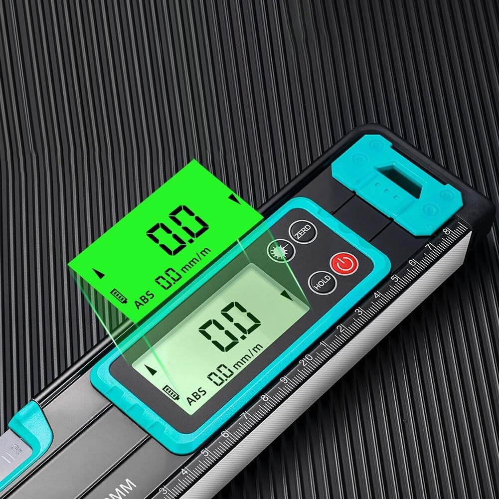 Regla de nivel digital de 300 mm, con pantalla LCD y medición de ángulo, 200/300/400 mm, material ABS, apagado automático, alerta de sonido para construcción e ingeniería