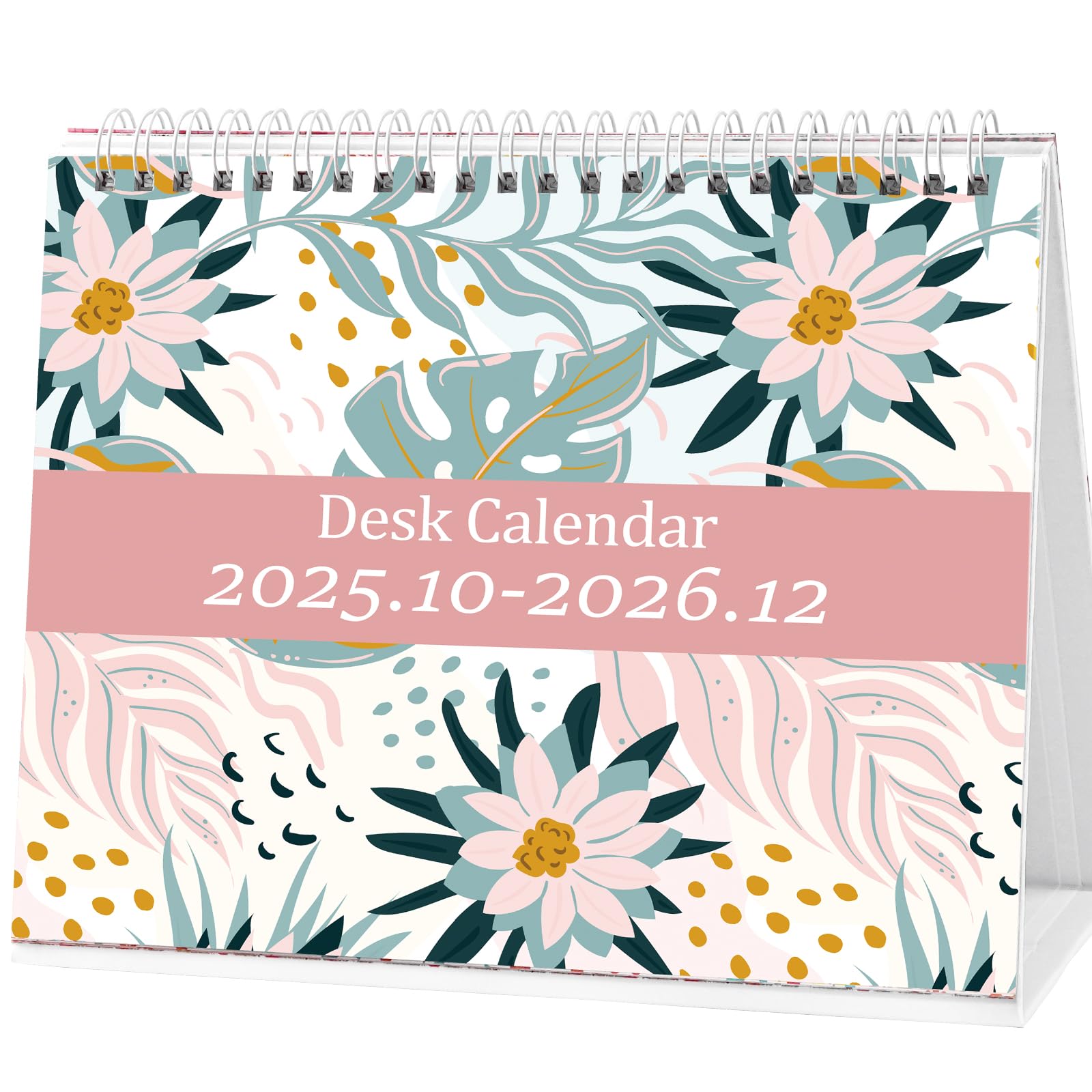 Koncci Desk Calendar 2025-2026, 15 Months from October 2025 to December 2026, 22 x 18cm Standing Flip Calendar with Thick Paper, Month to View with 234 Stickers for School Office Home