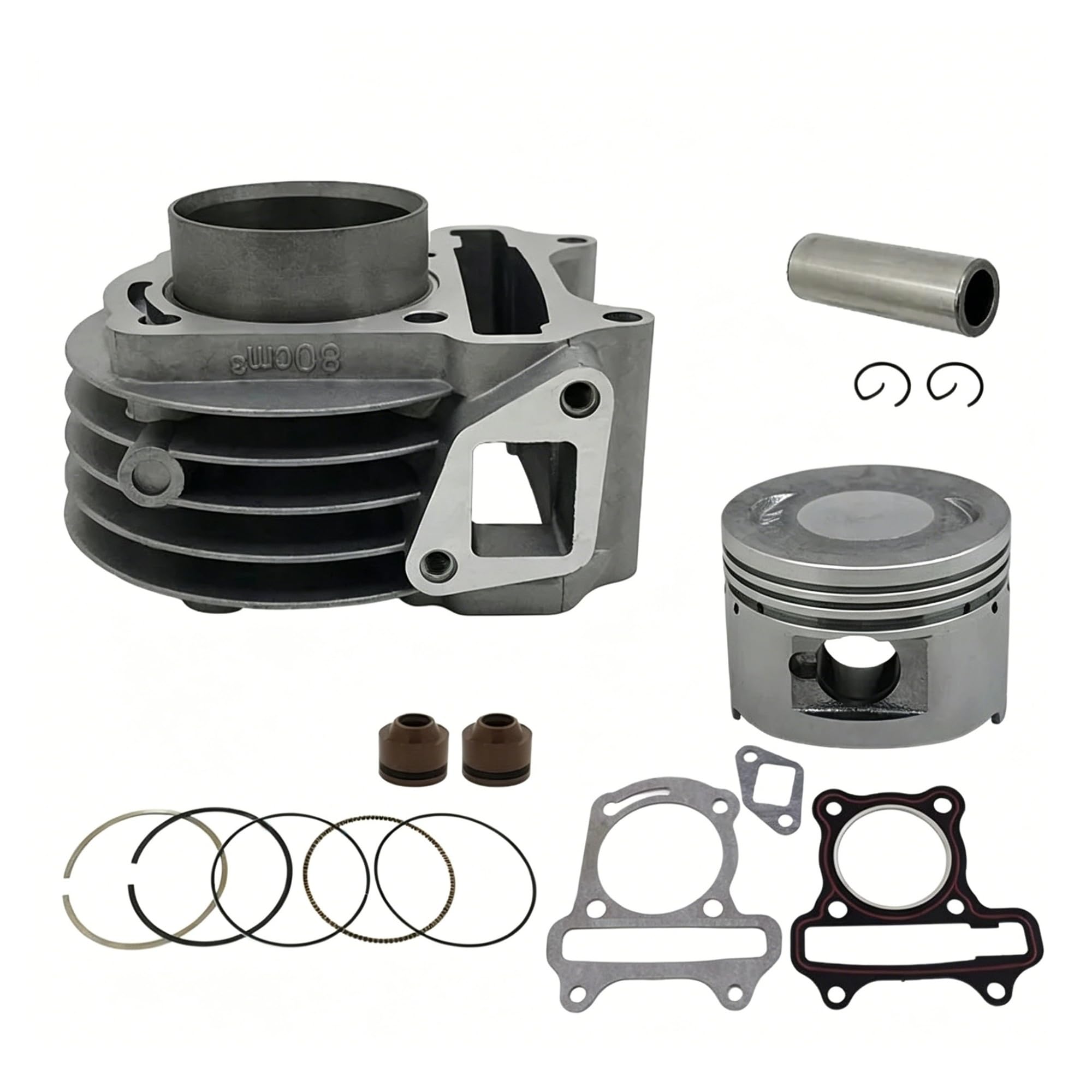 Kolbenring Set 47mm Zylinder Kolben 13mm Pin Ring Dichtung Set Für GY6-80 GY6 80 80cc 139QMA 139QMB Motorrad Motor Ersatzteile Zylinder