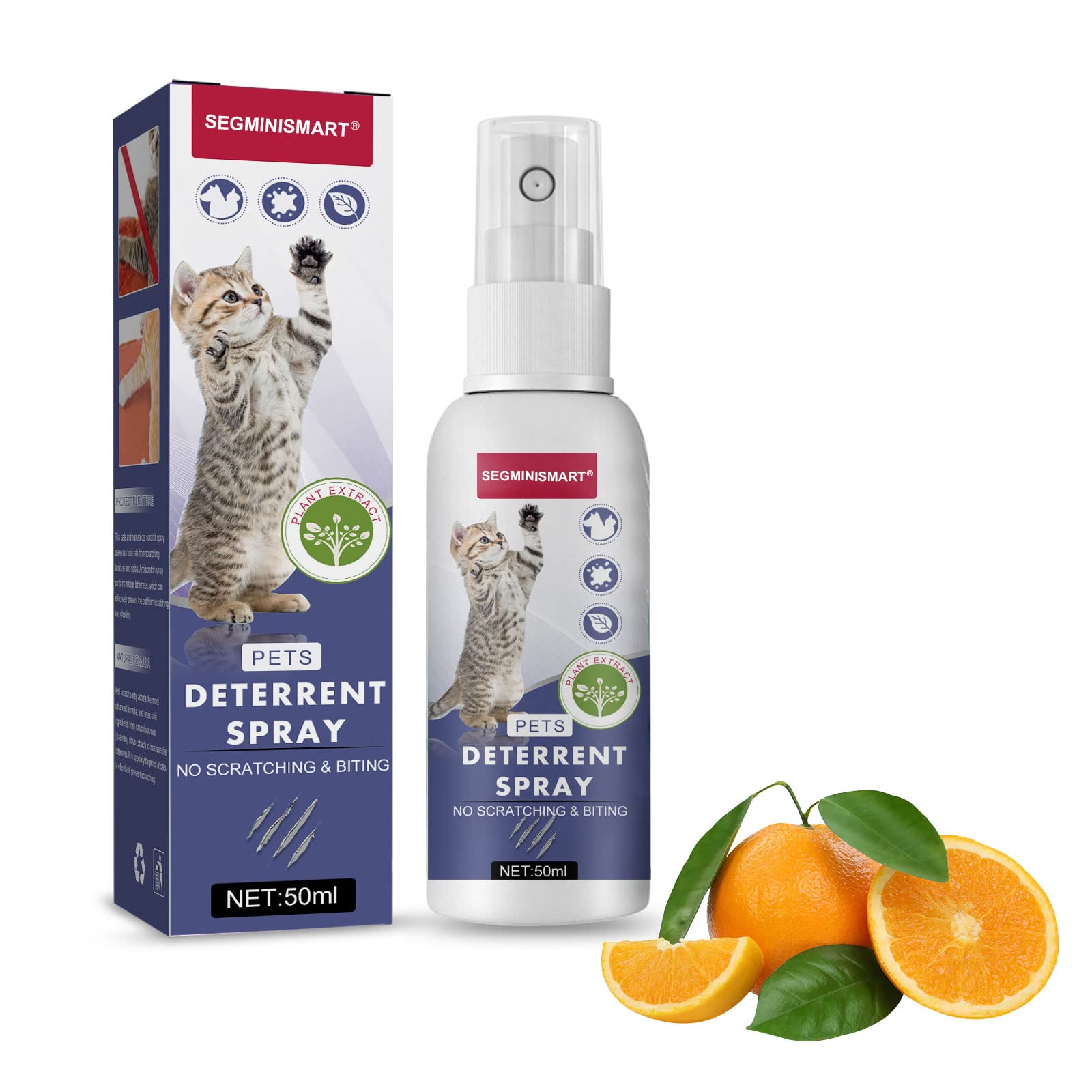 SEGMINISMART Spray antigraffio, anti-graffio, per gatti, per gatti, per cani, per interni ed esterni, per proteggere la vostra casa, 50 ml
