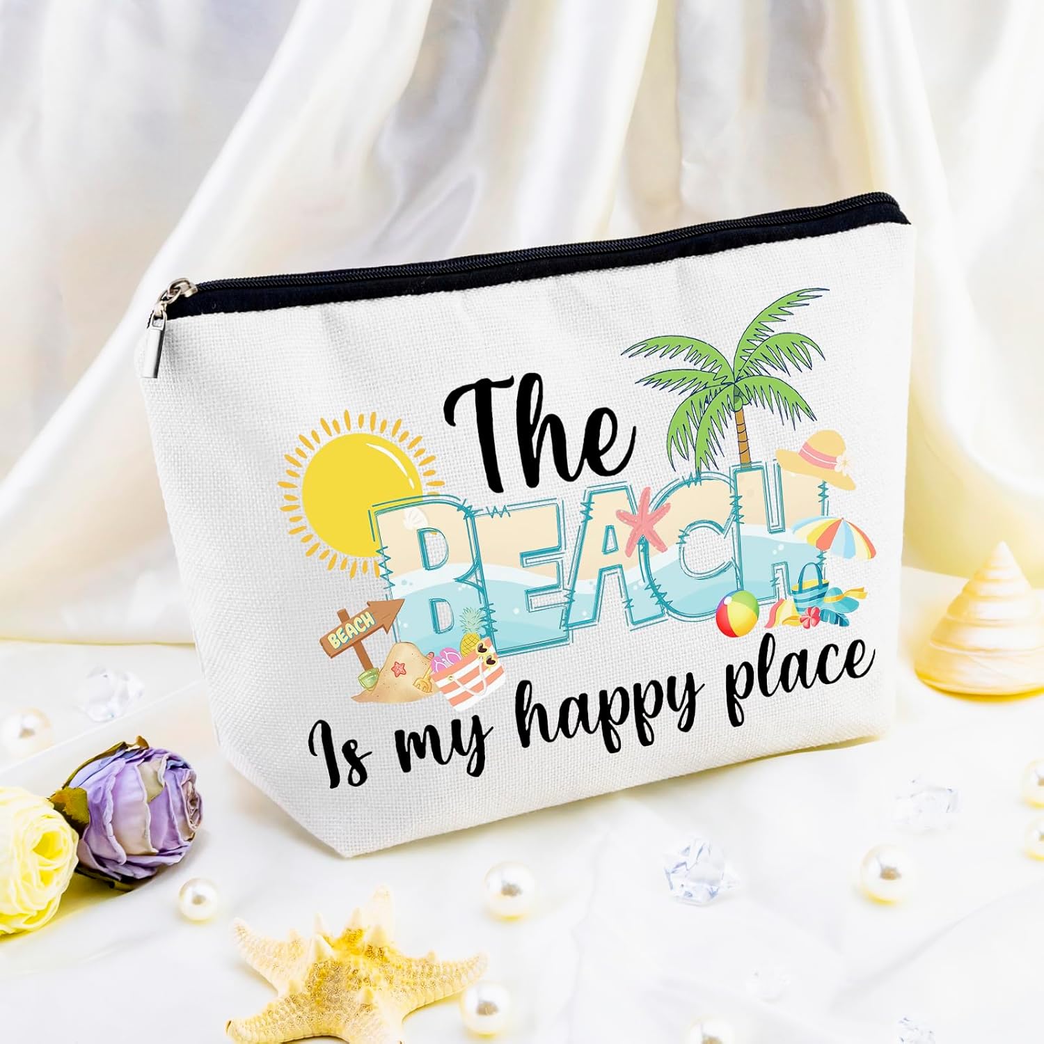 Beach Gifts for Women Summer Themed Gifts Beach Vacation Essentials Makeup Bag Summer Cosmetic Bag Accessories for Women Vacation Survival Kit Sunscreen Bags Travel Necessities for Her - Image 5