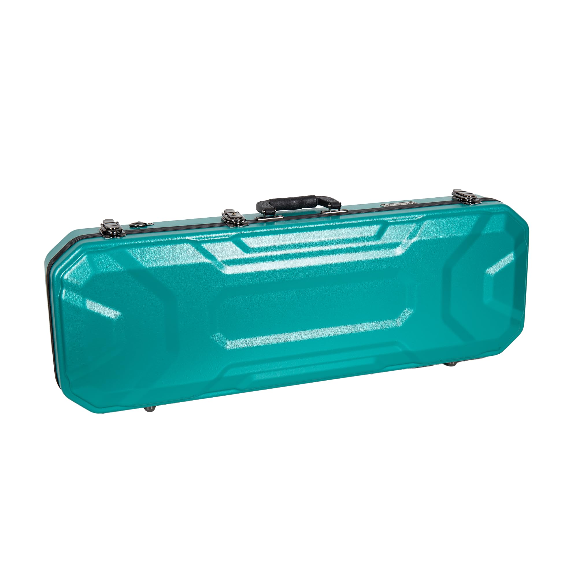 Crossrock Custodia oblunga per violino 4/4, include scomparto interno, 2 supporti per archetto, blocco di sicurezza e cinghie staccabili, colore blu menta (CRA860VFMB-R)