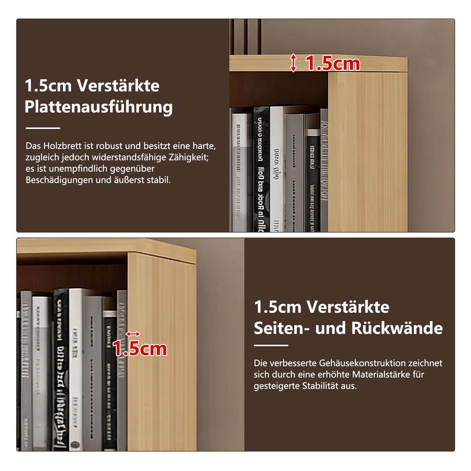 Aktenschrank Holz Querformat mit Zahlenschloss, Büroschrank mit 3 Schubladen und Tür, Druckertisch Aufbewahrungsschrank für Büro Homeoffice, A4 & Letter Ordner Schrank mit offenen Fächern