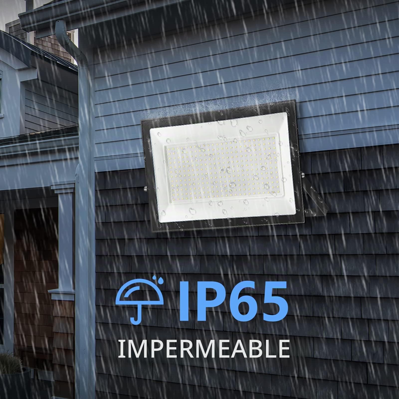 300W Focos LED Exterior 6000K Blanco Frío 1 Pcs | 30000LM IP65 Impermeable, Foco Exterior Seguridad con Alta Luminosidad para Jardín, Patio, Garaje, Terraza