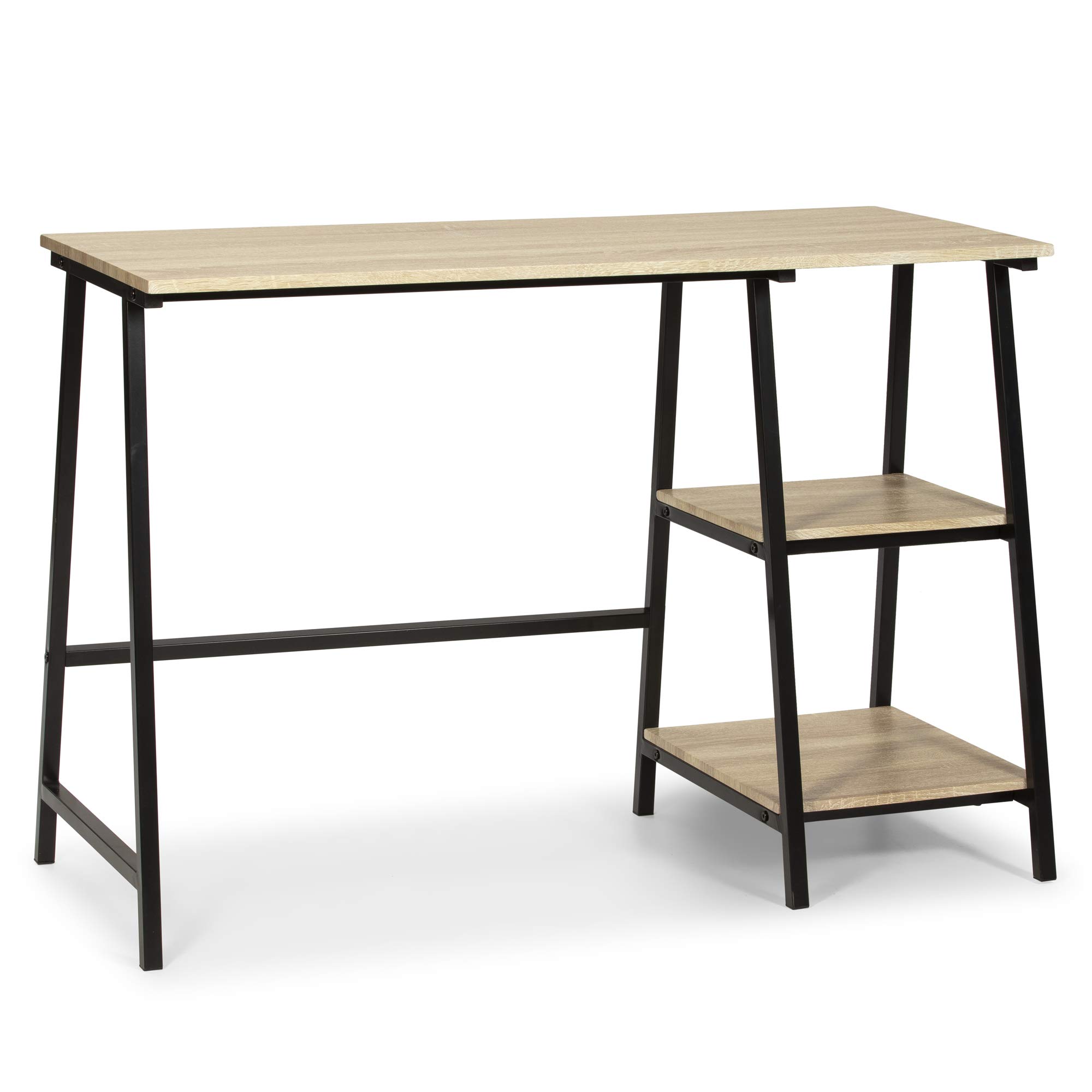 VS Venta-stock Mesa de Escritorio Lisboa, Mesa de Ordenador, Estilo Industrial, 105 x 47 x 75 cm (Negro)