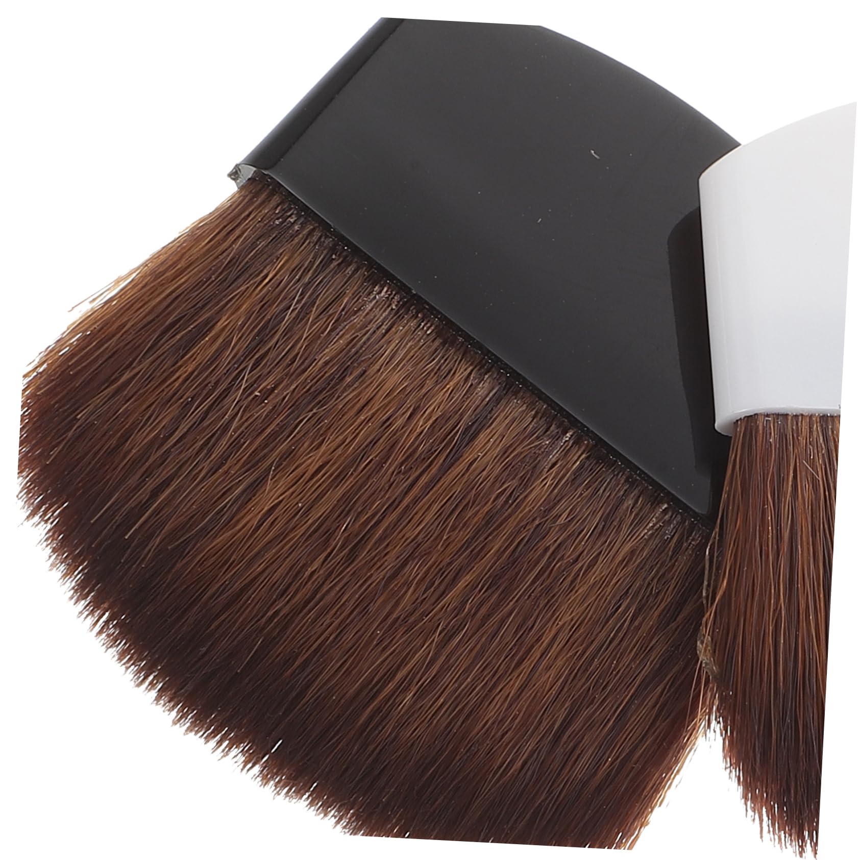 Brocha para Rubor Portátil de Plástico, Pack de 2, Color Claro y Negra | Brochas de Maquillaje para Rubor, de Pelo de Caballo, Suaves y Densas, para Base, Cepillo Profesional