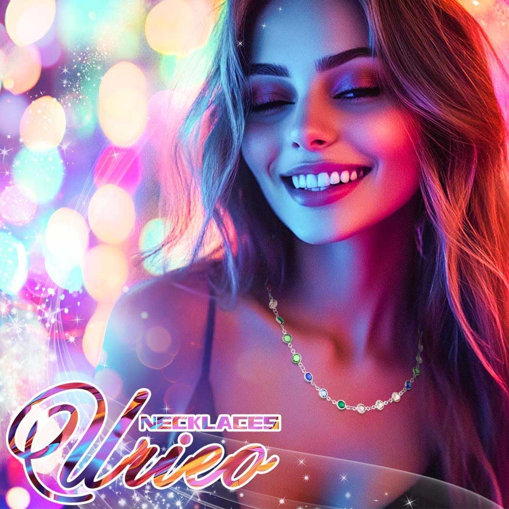 Urieo Rhinestone Choker Necklace Crystal Colorful Pendant Necklaces Diamond Thin Jewelry Charm Necklace for Women - Image 7