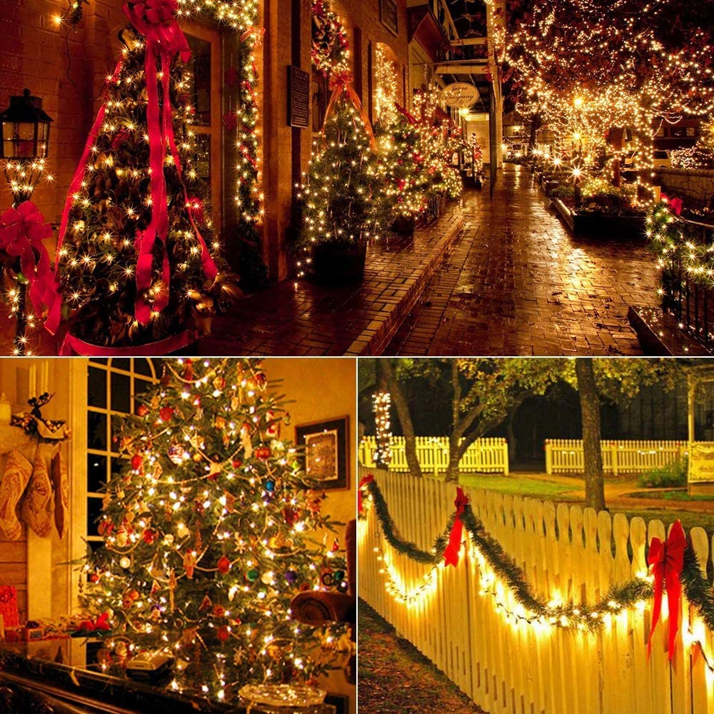 PhilzOps 1000 LED Cluster Lichterkette Außen, 25M Warmweiß Weihnachten Lichterkette Strom 8 Modi Wasserdicht Weihnachtsbaum Beleuchtung für Party Innen Zimmer Hochzeit Garten Balkon Geburtstag Deko