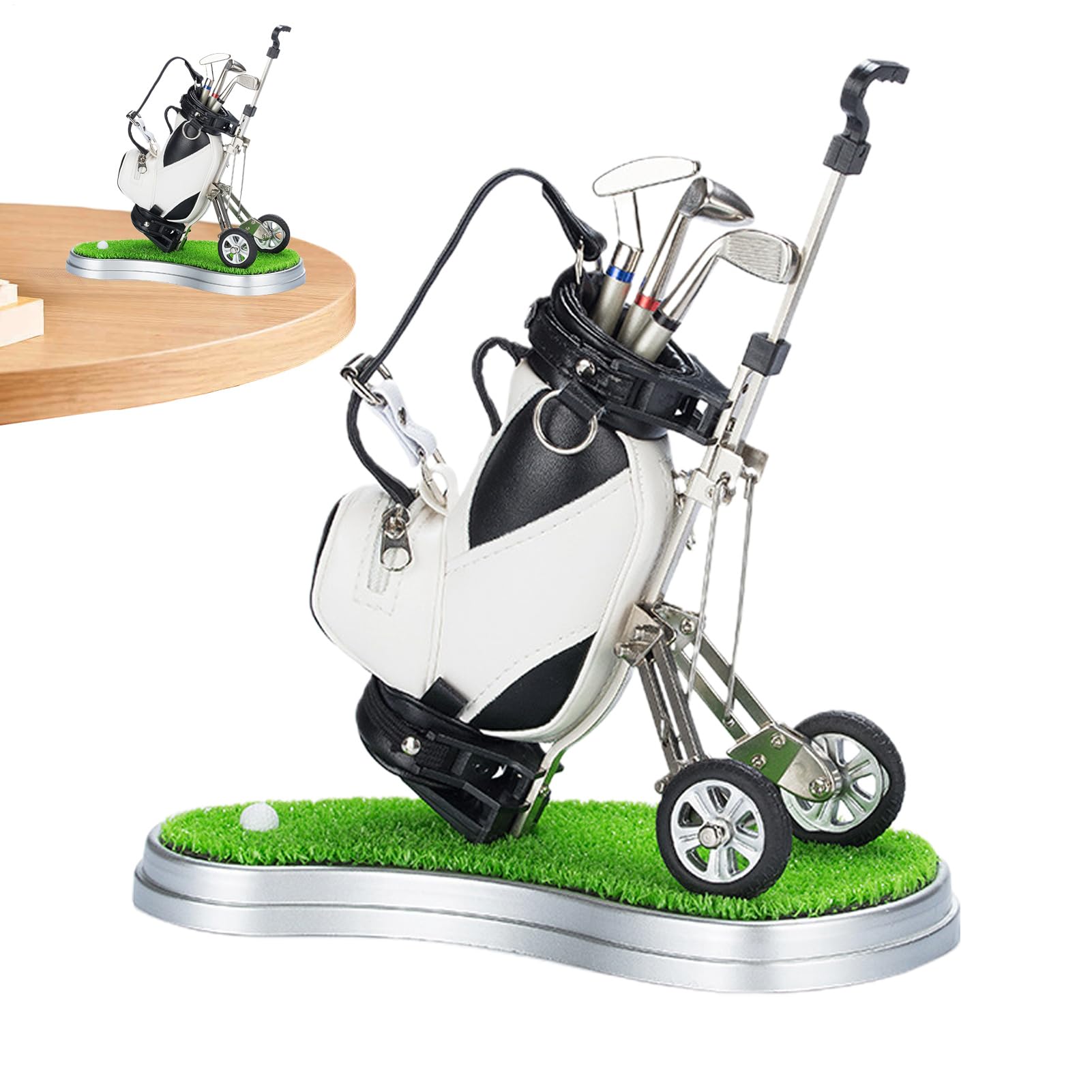 Set di penne da golf, set di penne da golf - Borsa da golf mini con trolley, 3 penne per mazze da golf | Souvenir unici da golf, riempitivi di calze natalizie per papà, uomini, golfisti adulti