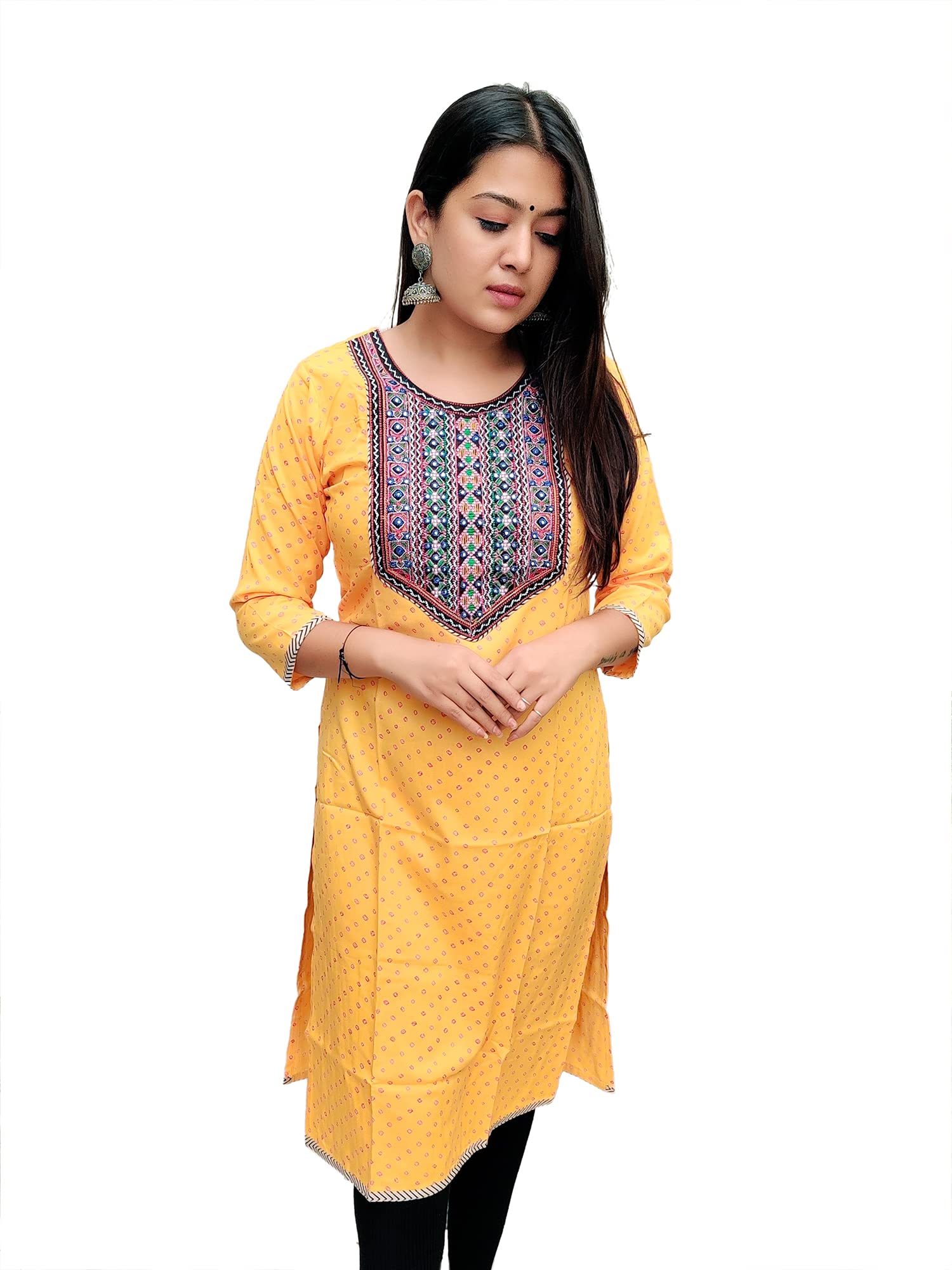 Prijam Traditional Straight Long Kurti Bandhani MUTVA YOG