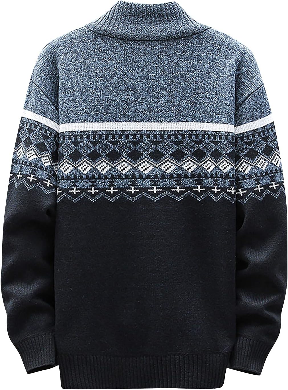 Ymosrh Men's Cardigan Sweater for Men, Long Sleeve Zip Up Fall Winter Color Block Knit Sweater Coat, M-3XL