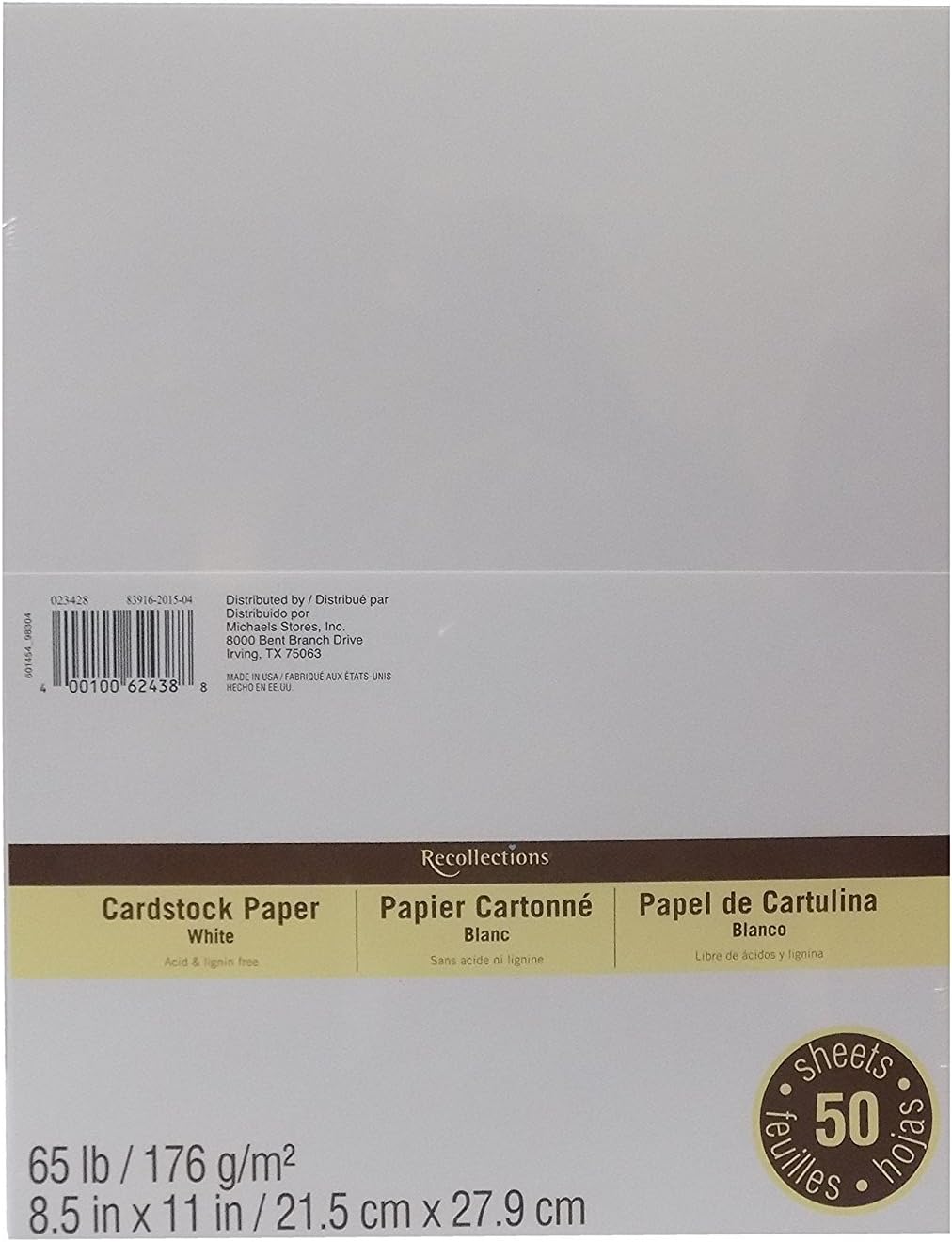 Recollections Cardstock Paper Value Pack, 8.5 x 11 in White (3)