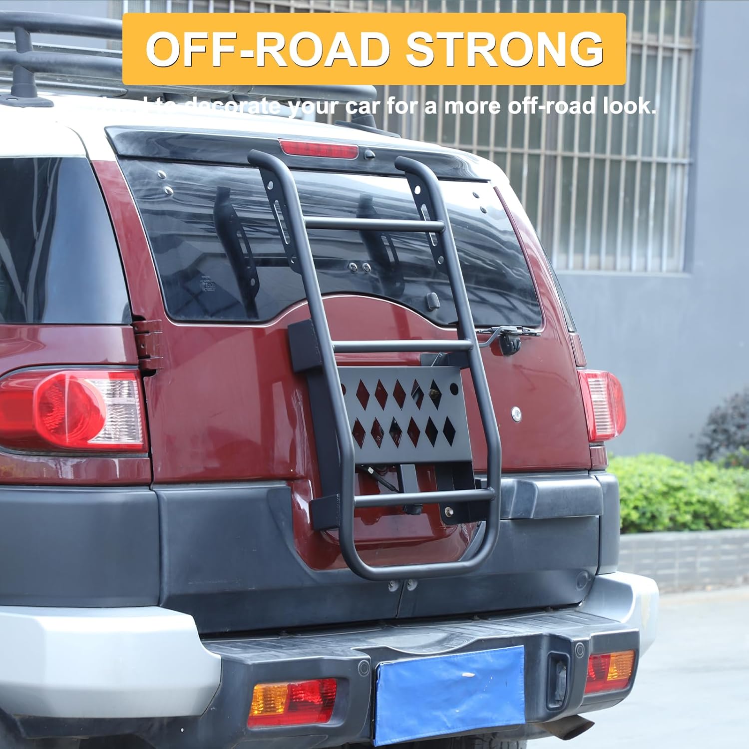 Car Tailgate Ladder Compatible with Toyot@ FJ Cruiser 2007-2021 Rear Tailgate Ladder Car Rear Door Ladder Mount Bracket Accessories