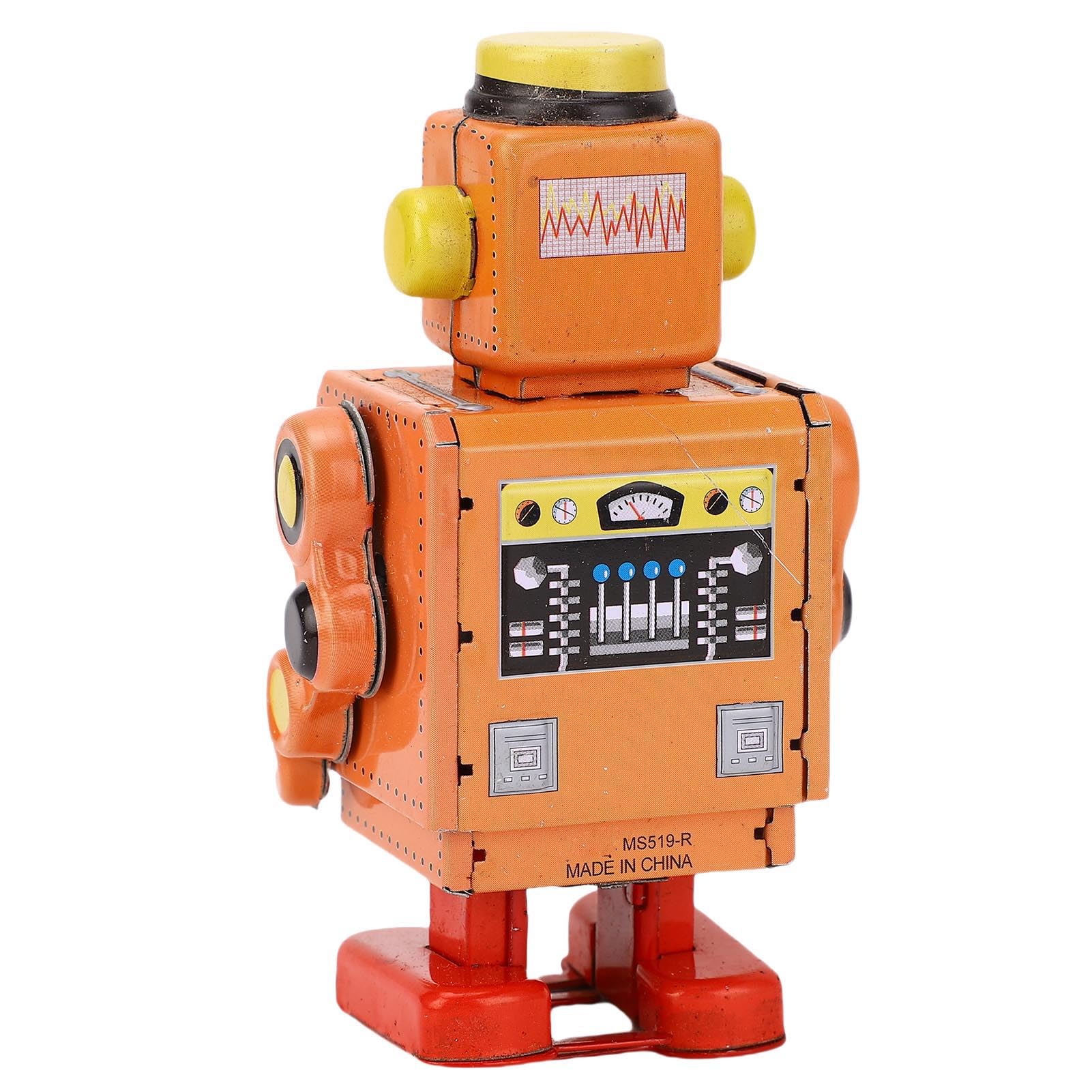 Robot Classico in Ferro con Carica a Molla per L'intrattenimento Quotidiano e la Collezione Vintage (Orange)