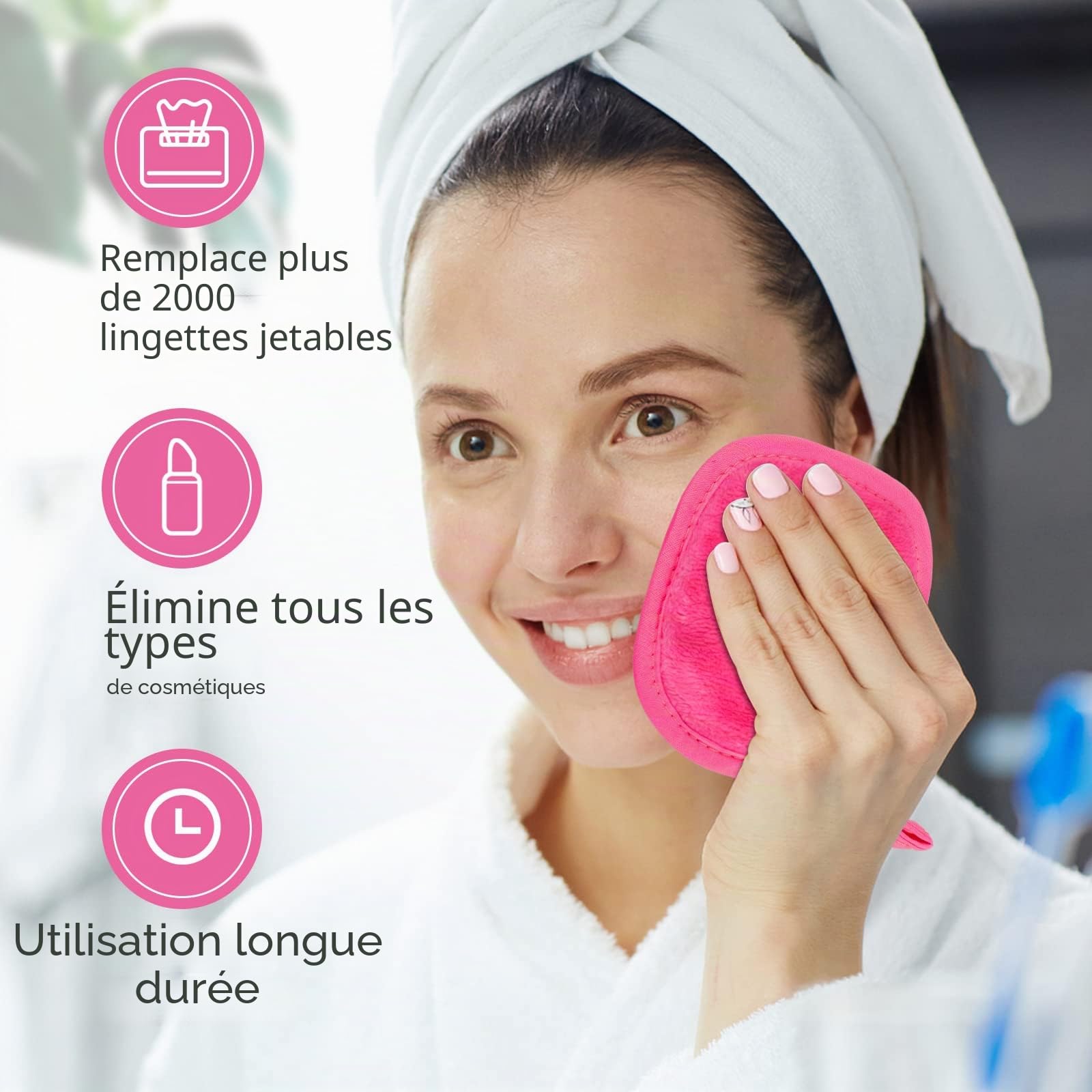 Orighty Lot de 24 lingettes démaquillantes réutilisables pour enlever instantanément la saleté avec juste de l'eau 12,7 x 12,7 cm
