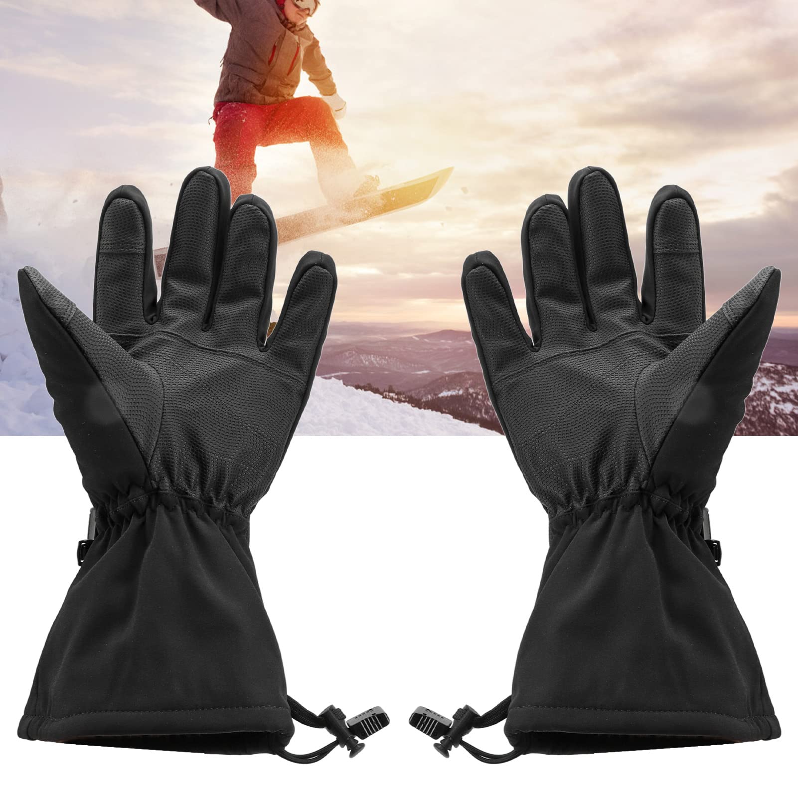 LBEC Touch Screen Heated Gloves, Rechargeable Electric Battery Heated Gloves 3 Modes Safe Breathable for Skiing for Women (L)