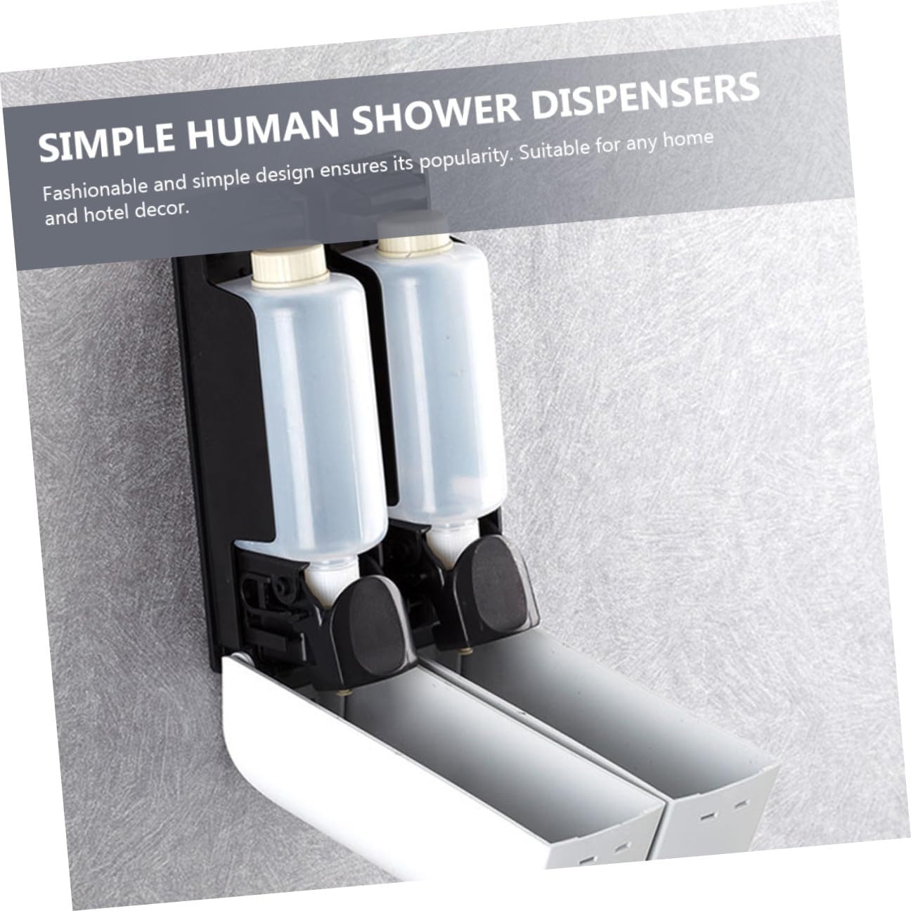 Wall Mounted Soap Shampoo Dispenser Double Headed Lotion Bottle Refillable Shower Gel Container for Bathroom Kitchen Hotel Use White