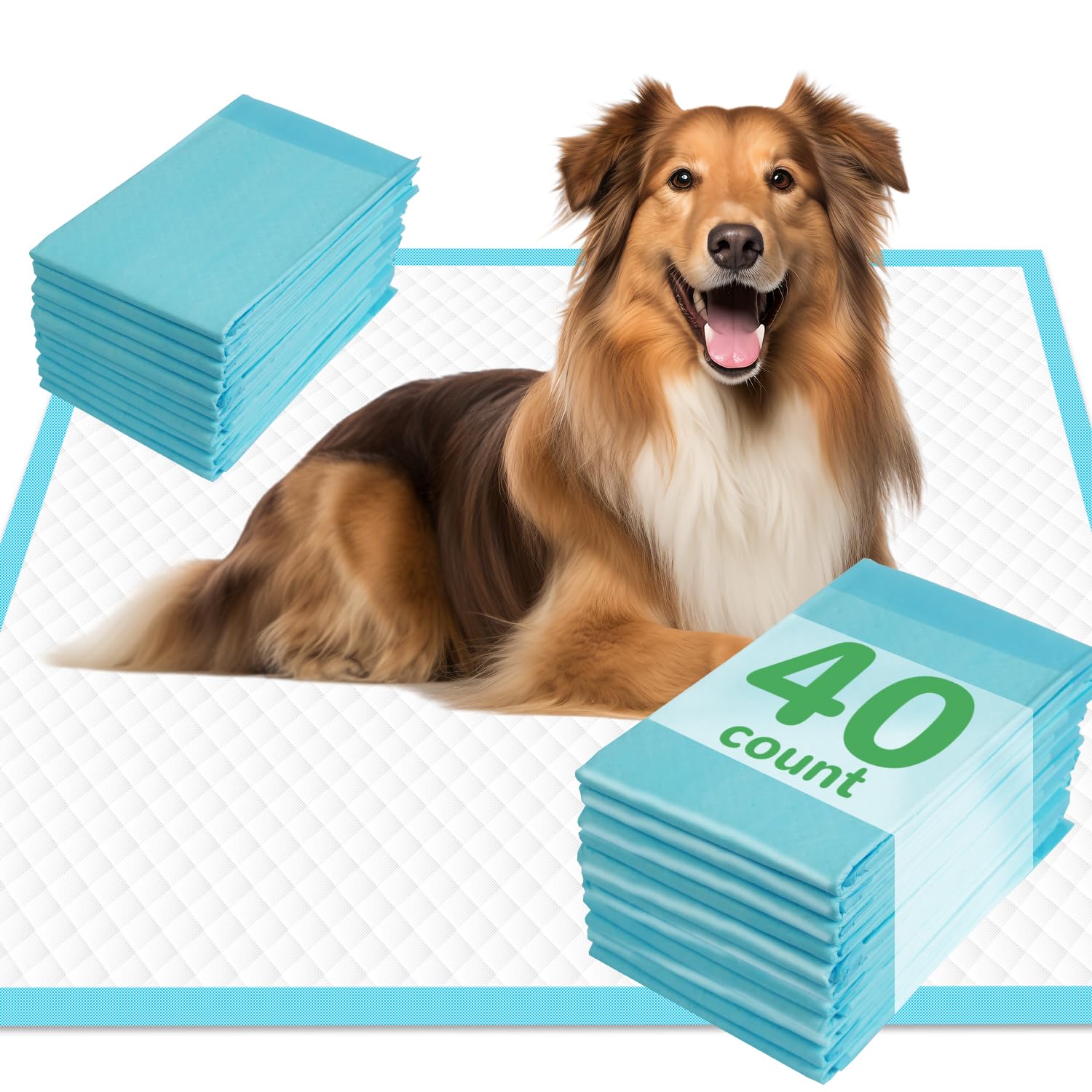 DEEP DEAR Almohadillas para orina de perro extra grandes de 30 x 36 pulgadas, 40 almohadillas para cachorros XXL, a prueba de fugas, extra grandes, almohadillas de entrenamiento para orina para