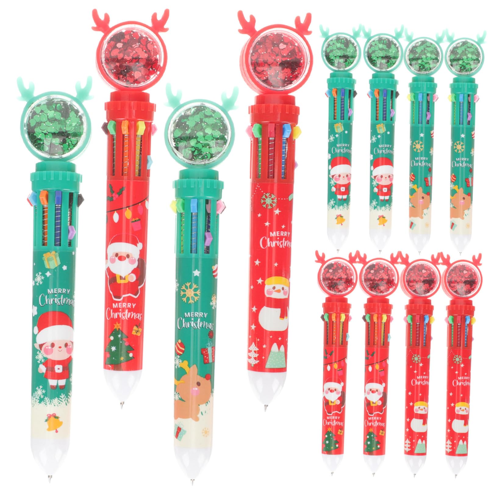 Tofficu 4 Ensembles Stylo À Bille De Noël Stylos À Encre En Forme De Cerf De Noël Marqueurs Métalliques Christmas Décoration De Noel Stylos Blo De Pratiques 12 Pièces * 4