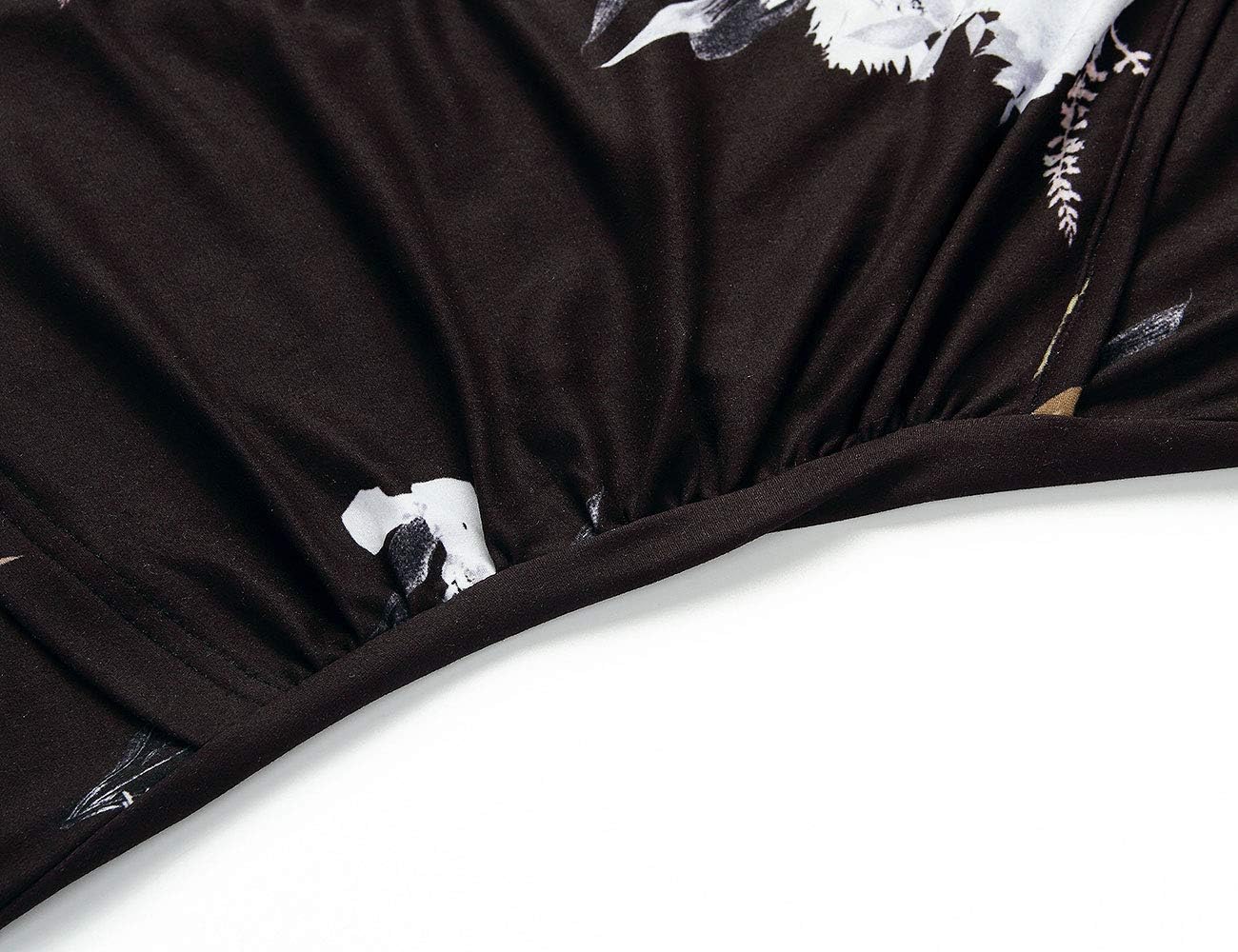 Beauhuty Women's Deep V Neck Short Sleeve Front Wrap Ruched Sexy Slim Fit Tops - Image 6