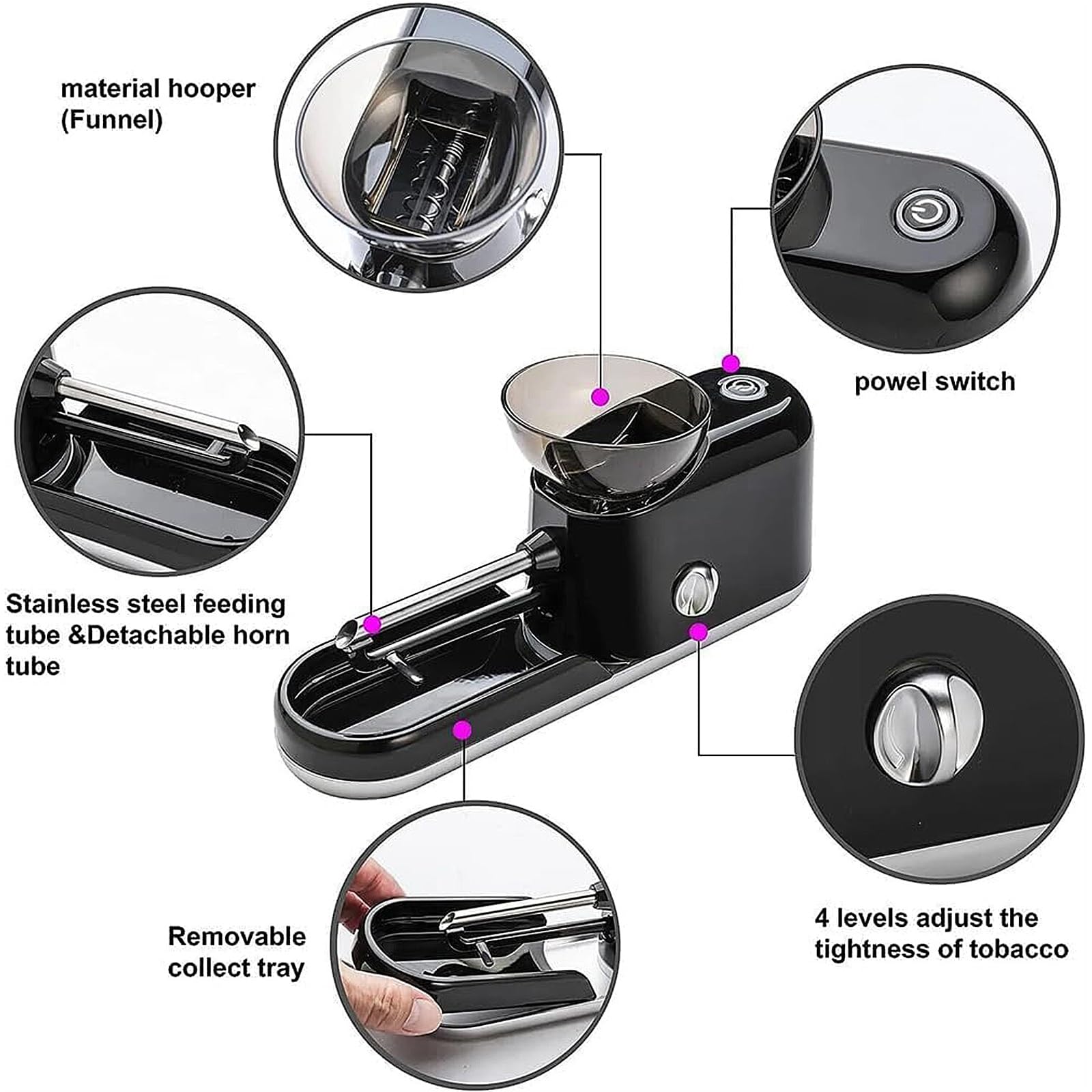 Automatische elektrische Fugenwalzenmaschine für effizientes Vorrollen, einfache Bedienung, perfekt für Kräuter und Tabak, kompaktes Design für den Heimgebrauch