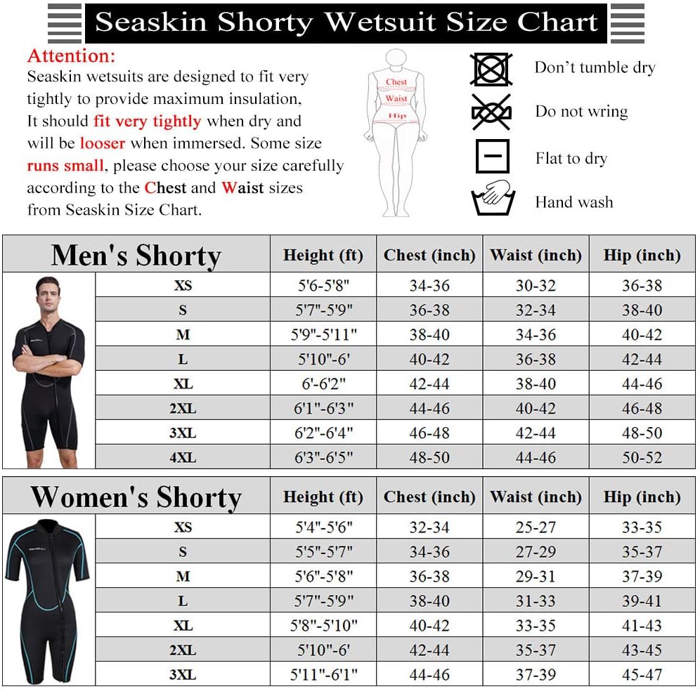 Mens 3mm Shorty Wetsuit Womens, Full Body Diving Suit Front Zip Wetsuit for Diving Snorkeling Surfing Swimming : Sports & Outdoors