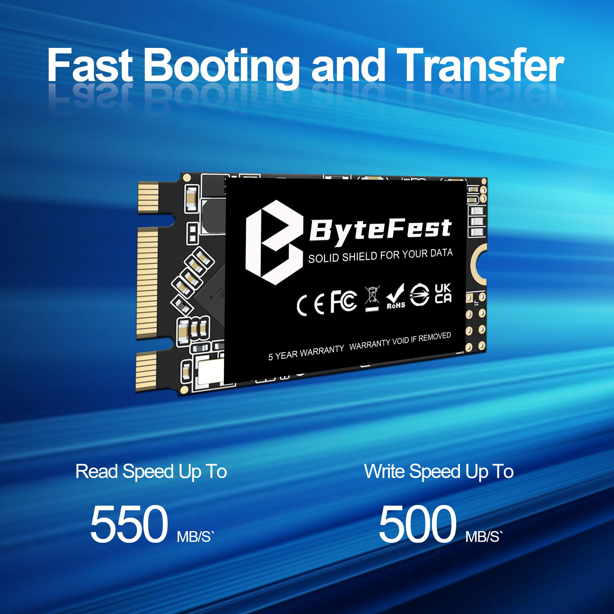 SSD 512 GB M.2 2242 NGFF SATA III wewnętrzny dysk twardy SSD do komputera i laptopa, klucz B+M (22 x 42 mm)