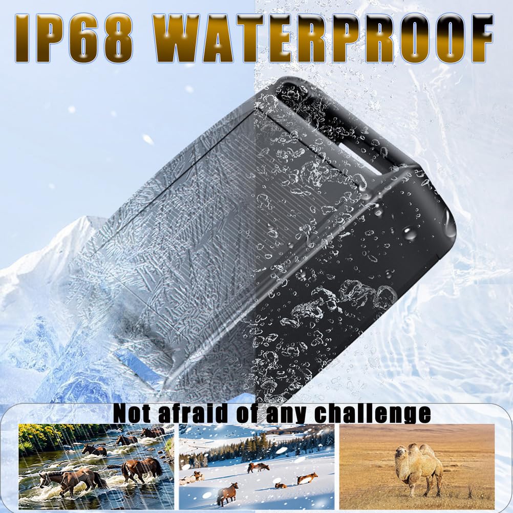 AVSMGP Localizador De Animales, Rastreador GPS Solar Antipérdida De 20000Mah - Luz Nocturna + Indicador De Actividad Impermeable Localizador De Animales para Ganado, Caballos, Gatos