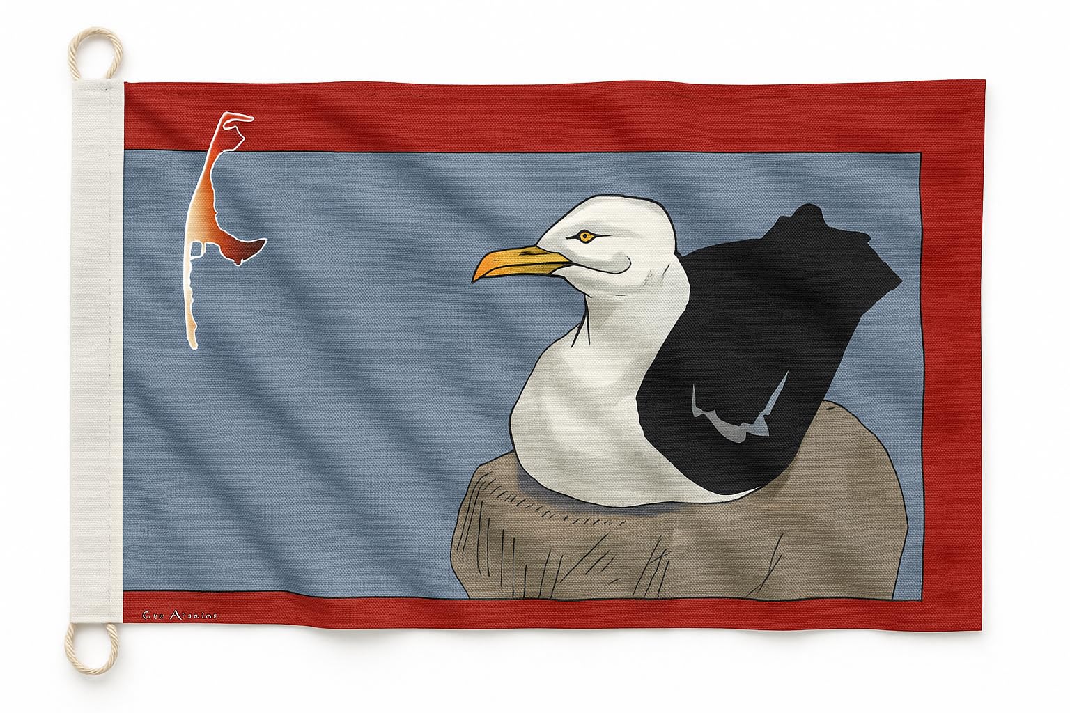 Drapeau de Sylt mouette assise : fini les pavillons de bateau ternis
