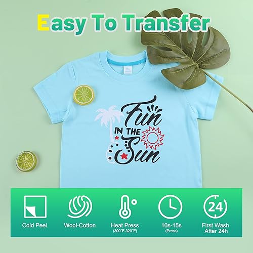 Miniatura 6 de HTVRONT- Rollos de vinilo termotransferible (HTV) color blanco y rojo, 12 pulg x 8 pies por rollo pplanchar, pcamisetas, pCricut y Cameo - Fácil de