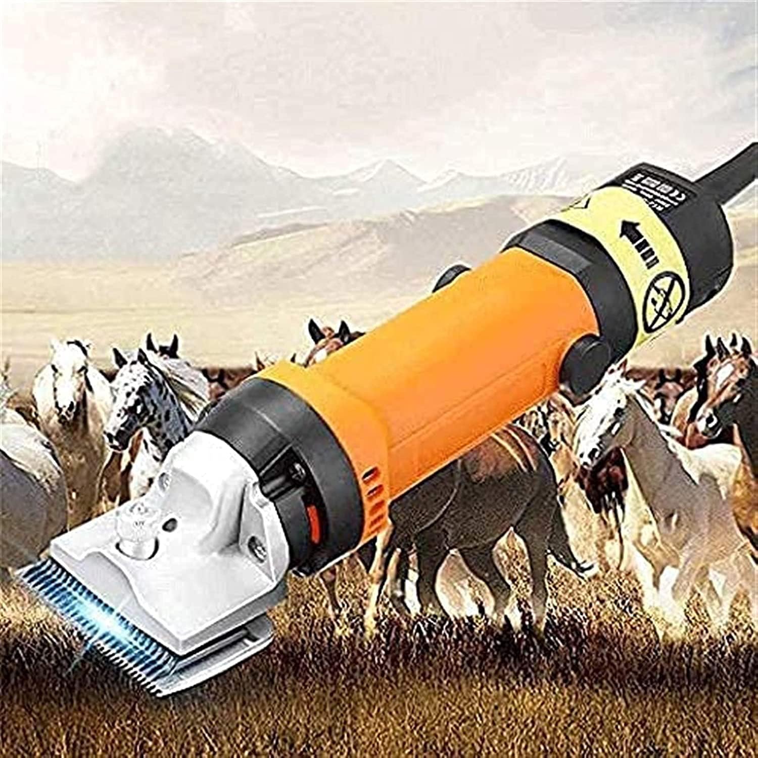 Portable Horse Shears Professional Electric Clipper Shearing Machine 320W & 6 Mode Adjustable Horse Grooming Accessories Animal Hair Trimmer for Farm Animals Portable