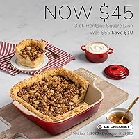 Vista 2 de Le Creuset Gres Heritage Plato cuadrado, 3 cuartos de galón (9"), Oyster