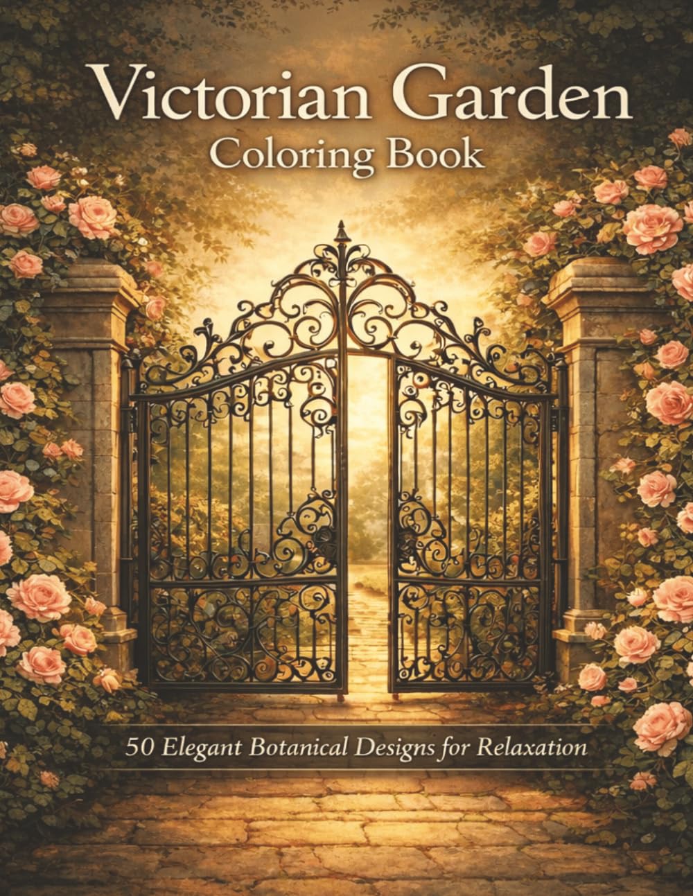 Victorian Garden Coloring Book for Adults: 50 Elegant Botanical Designs for Relaxation, Mindfulness & Creative Escape
