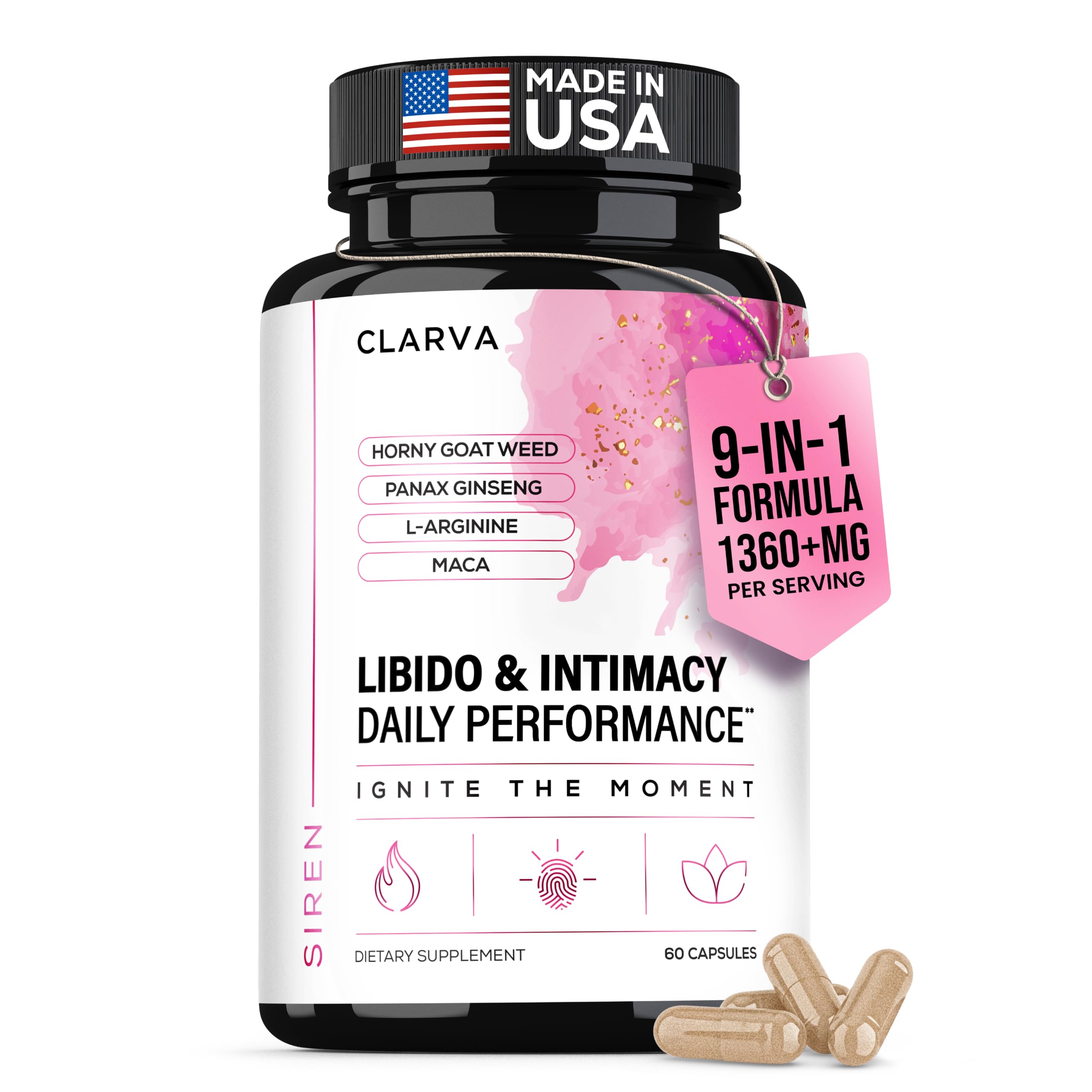 Libido Support for Women - Hornygoatweed with Maca for Libido Boost - 60ct