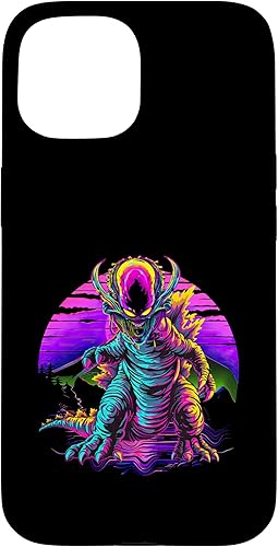 Miniatura 5 de iPhone 14 Retro Funny streetwear Synthwave 80s 90s spacezilla alien Case
