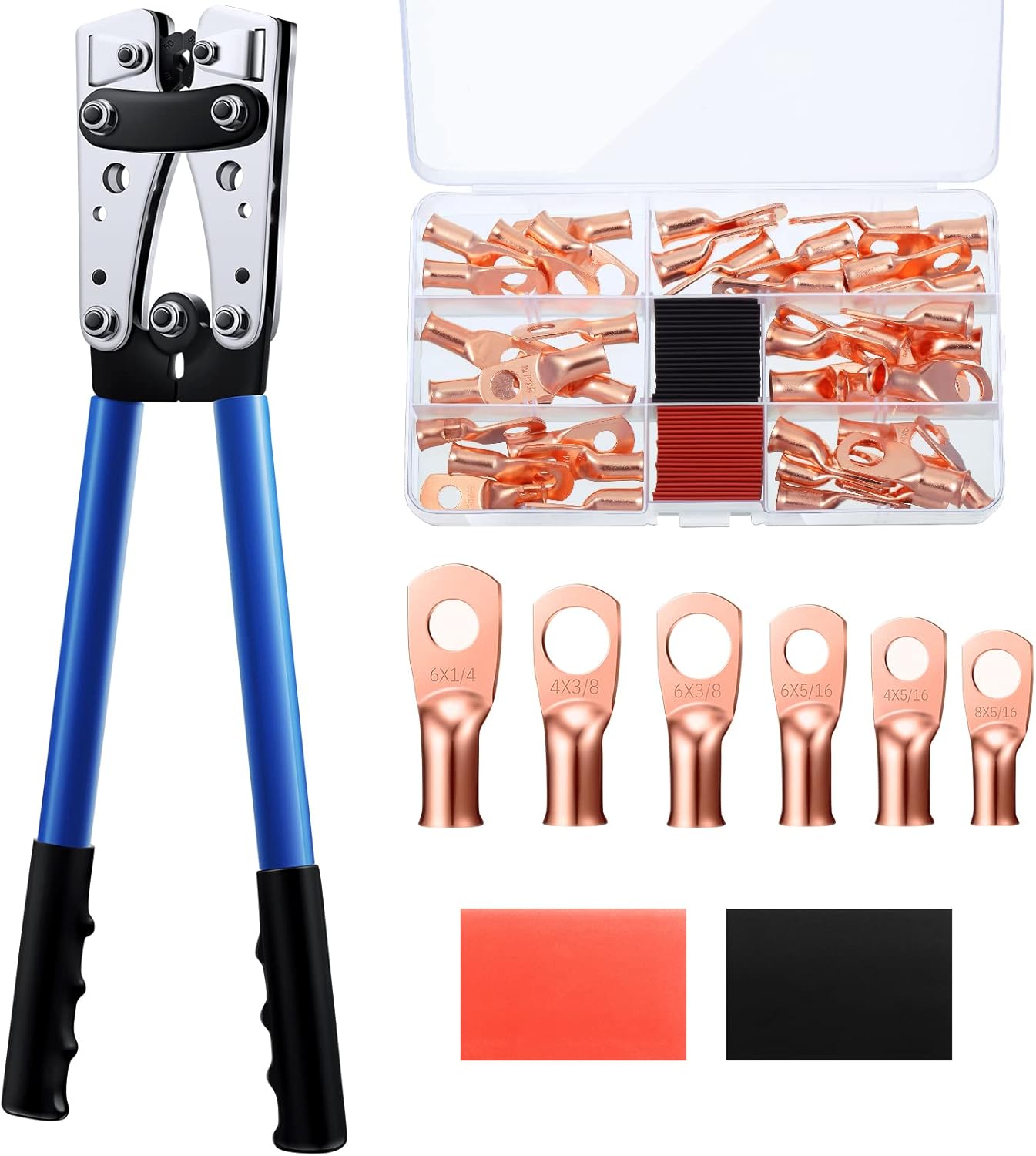 80 Pieces Battery Cable Wire Lug Crimping Tool UL AWG 8 6 4 Electrical