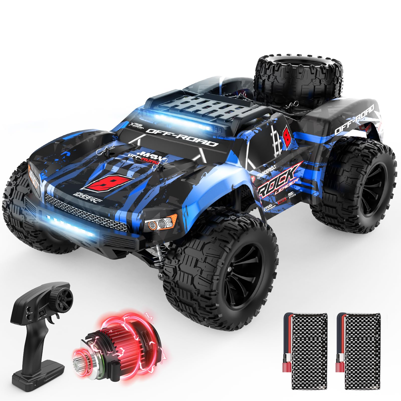 LEDライト搭載✨大型✨本格オフロード ラジコンカー イエロー 4WD 子供 LEDライト搭載✨大型✨本格オフロード ラジコンカー イエロー
