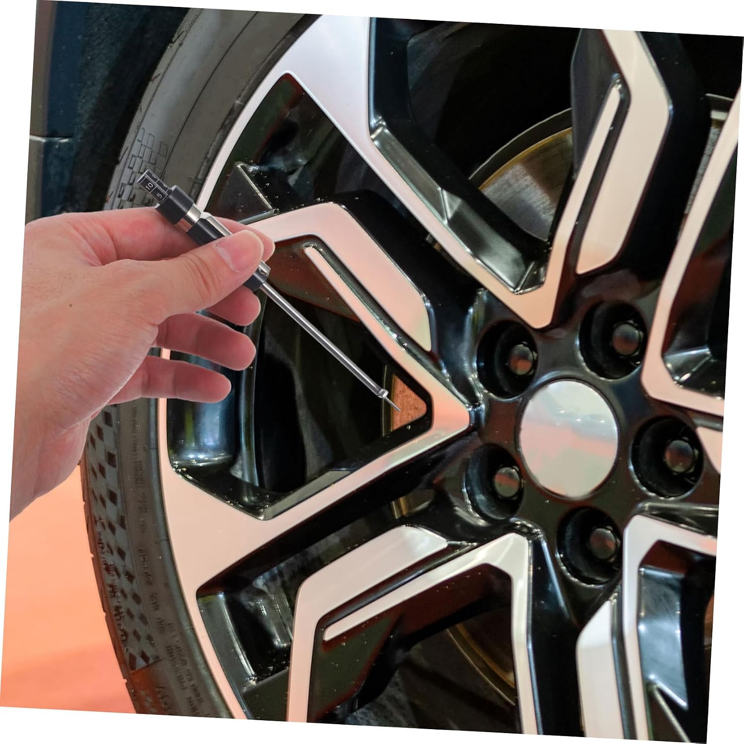 NUOBESTY 2pcs Brake Pad Measuring Tool for Car with High Precision Iron Construction and Easy Nondismantling Inspection, for Roadside and Workshop Use