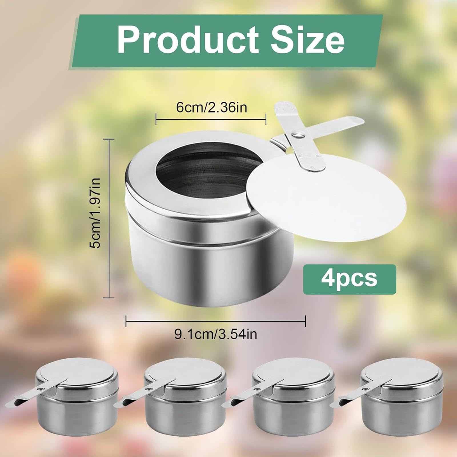 4 Supporti Acciaio Inox per Scaldavivande