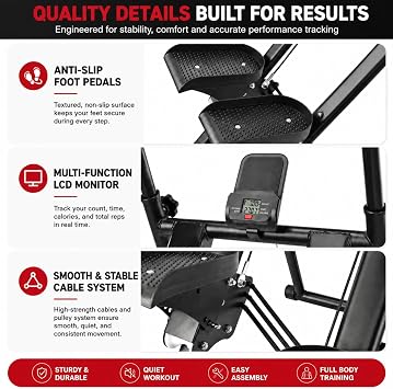 Stair Climber Exercise Machine for Home Gym Cardio Workout Stair Stepper for Home with Handlebar Steppers for Exercise at Home Black