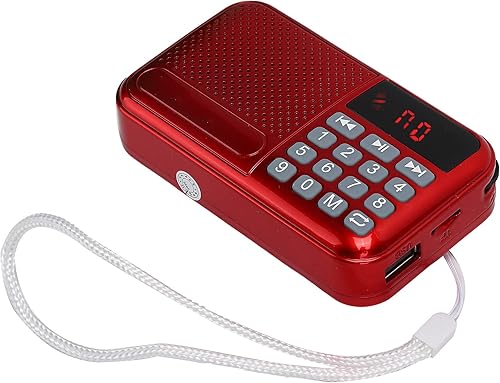 Miniatura 5 de FM Battery Operated Portable Pocket Radio, Multifunction Radio USB Audio Player Support Memory Card Red Simple Operation, Parents and Seniors