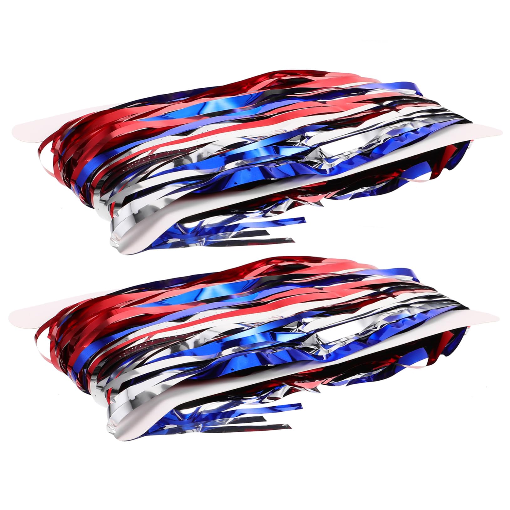 PRETYZOOM 4th of July Tinsel Foil Fringe Curtains USA Memorial Day Independence Day Photo Booth Props