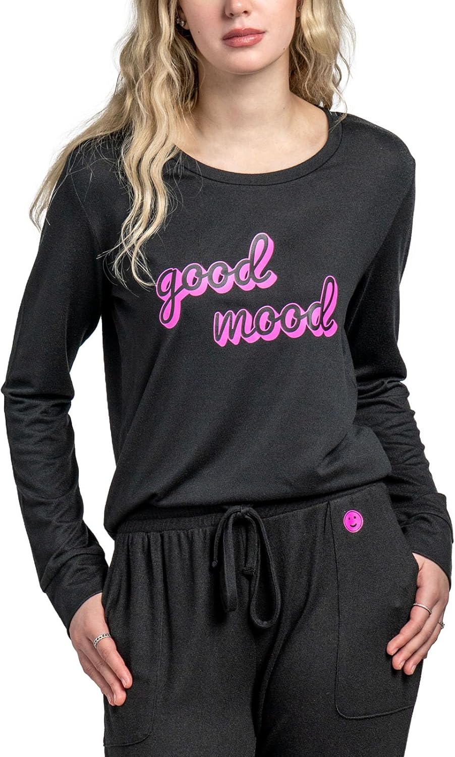 Hello Mello Best Day Ever Top Round Neck Lounge Sweater Long Sleeve Shirt for Women and Girls with Gift Bag