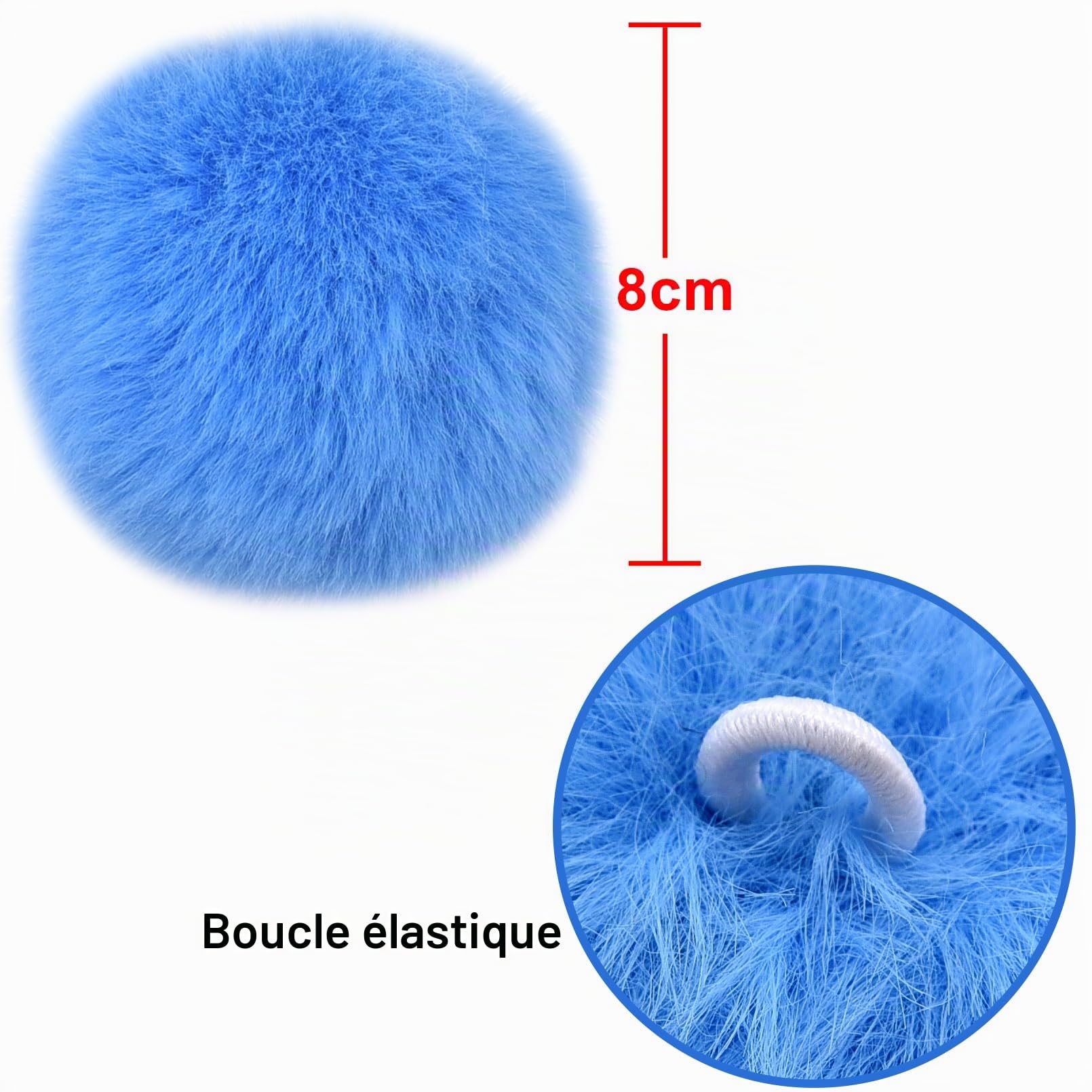 BQTQ 36 Pièces Pompon pour Bonnet, Fausse Fourrure Ball pour Sac Porte-clés Décoration, 18 Couleurs