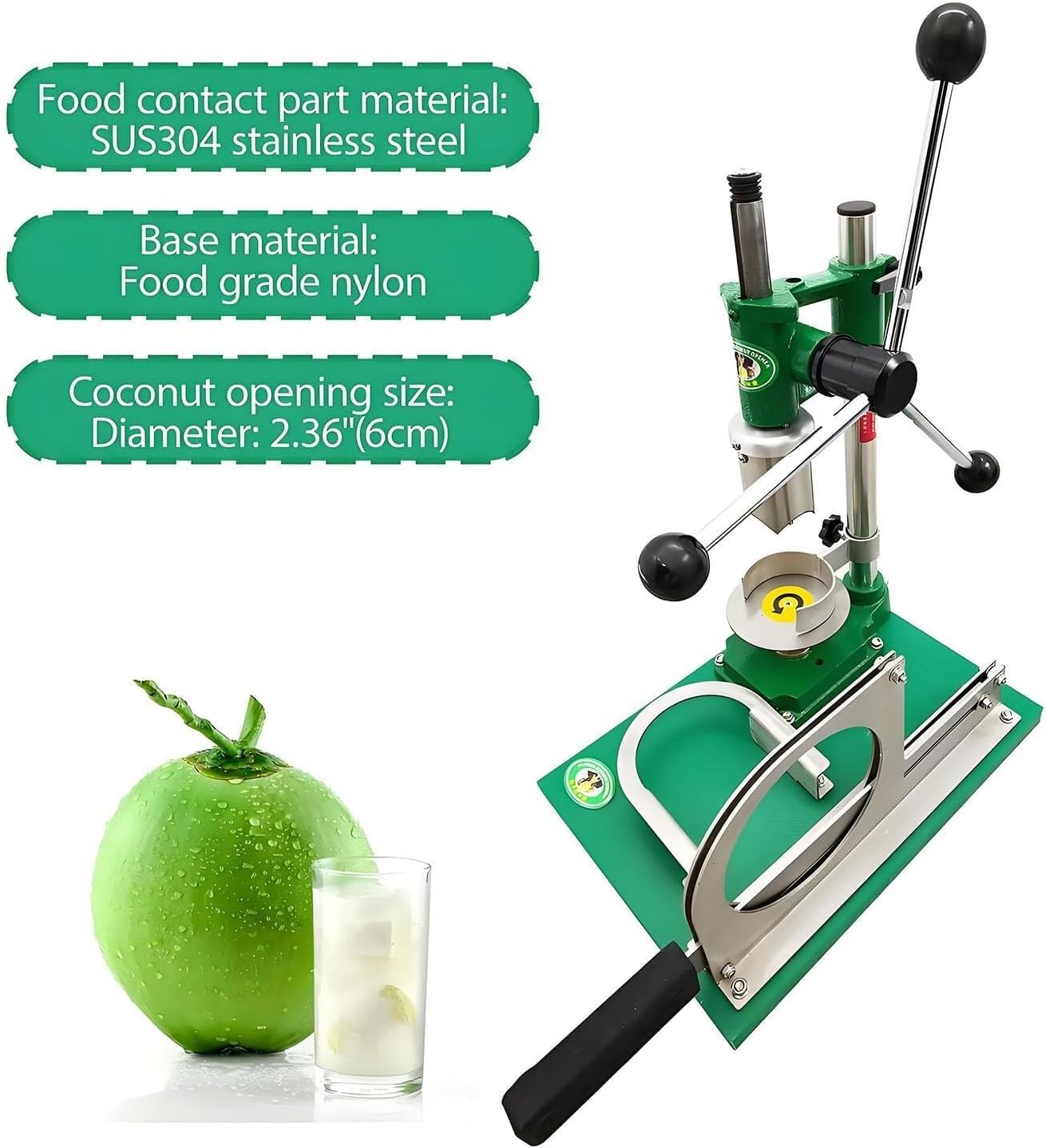 Coconut Opener Peeler Tool - Manual Fresh Young Coconut Opening and Peeling Machine for Easy and Efficient Coconut Preparation